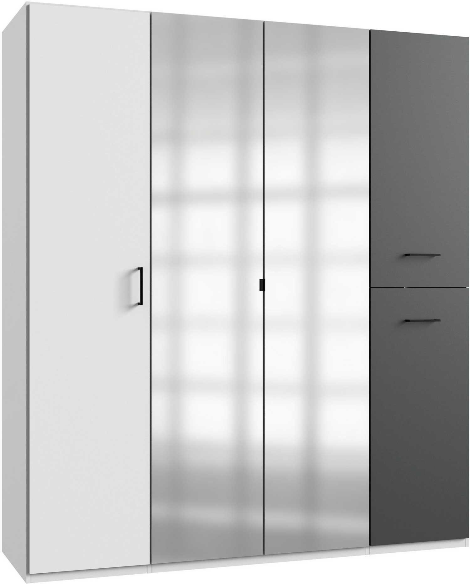 Wimex Kleiderschrank Lima 180x58x208cm weiß graphit mit Apothekerauszügen