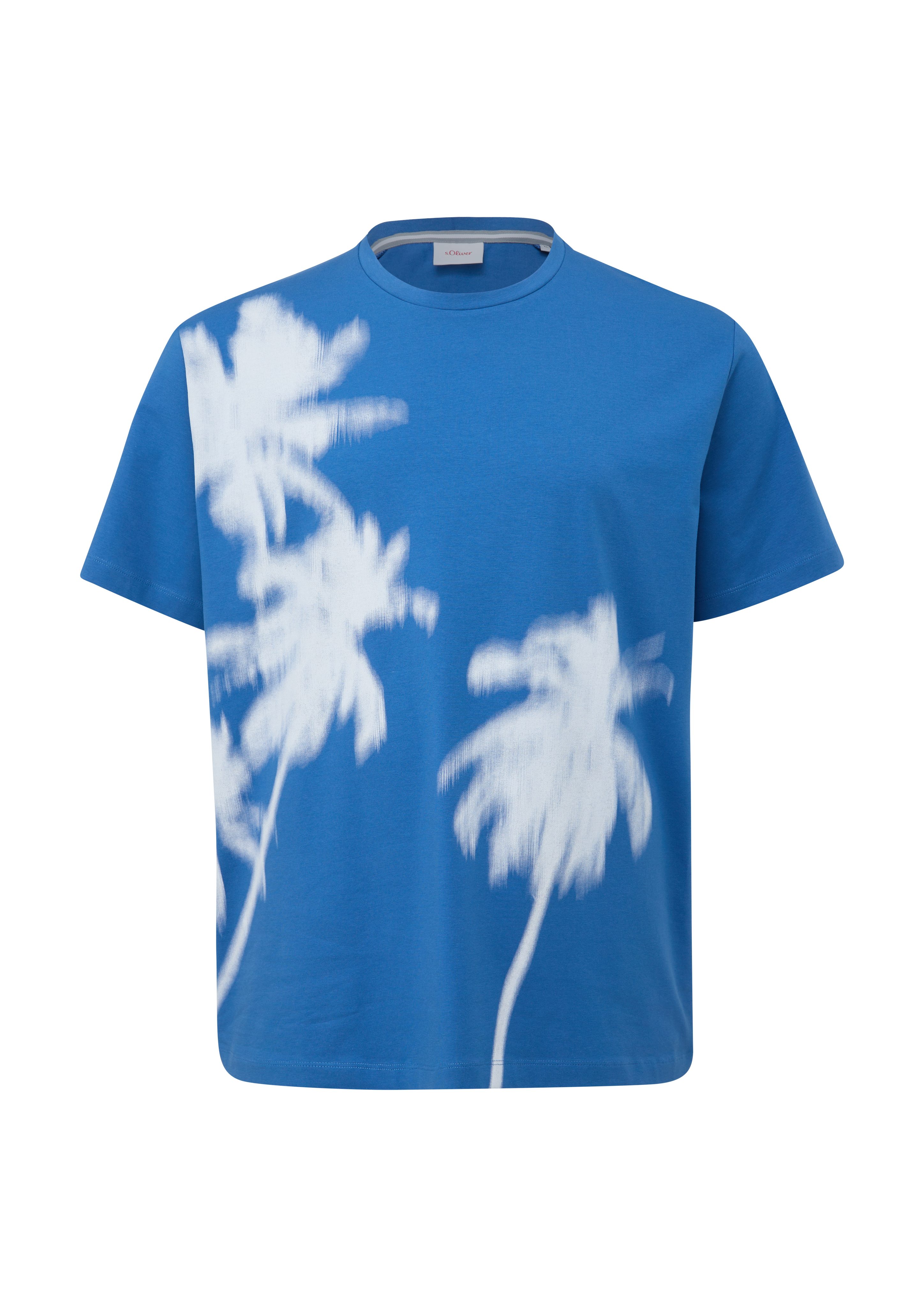 s.Oliver Kurzarmshirt T-Shirt mit Grafikprint royalblau
