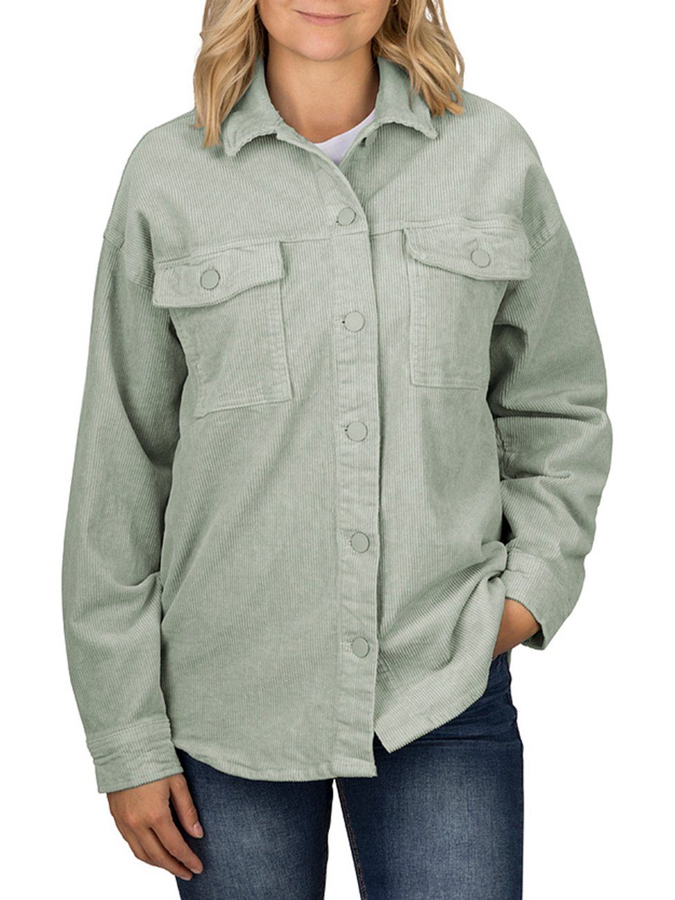 DENIMFY Outdoorjacke Damen Hemdbluse DFSophia Oversize günstig online kaufen