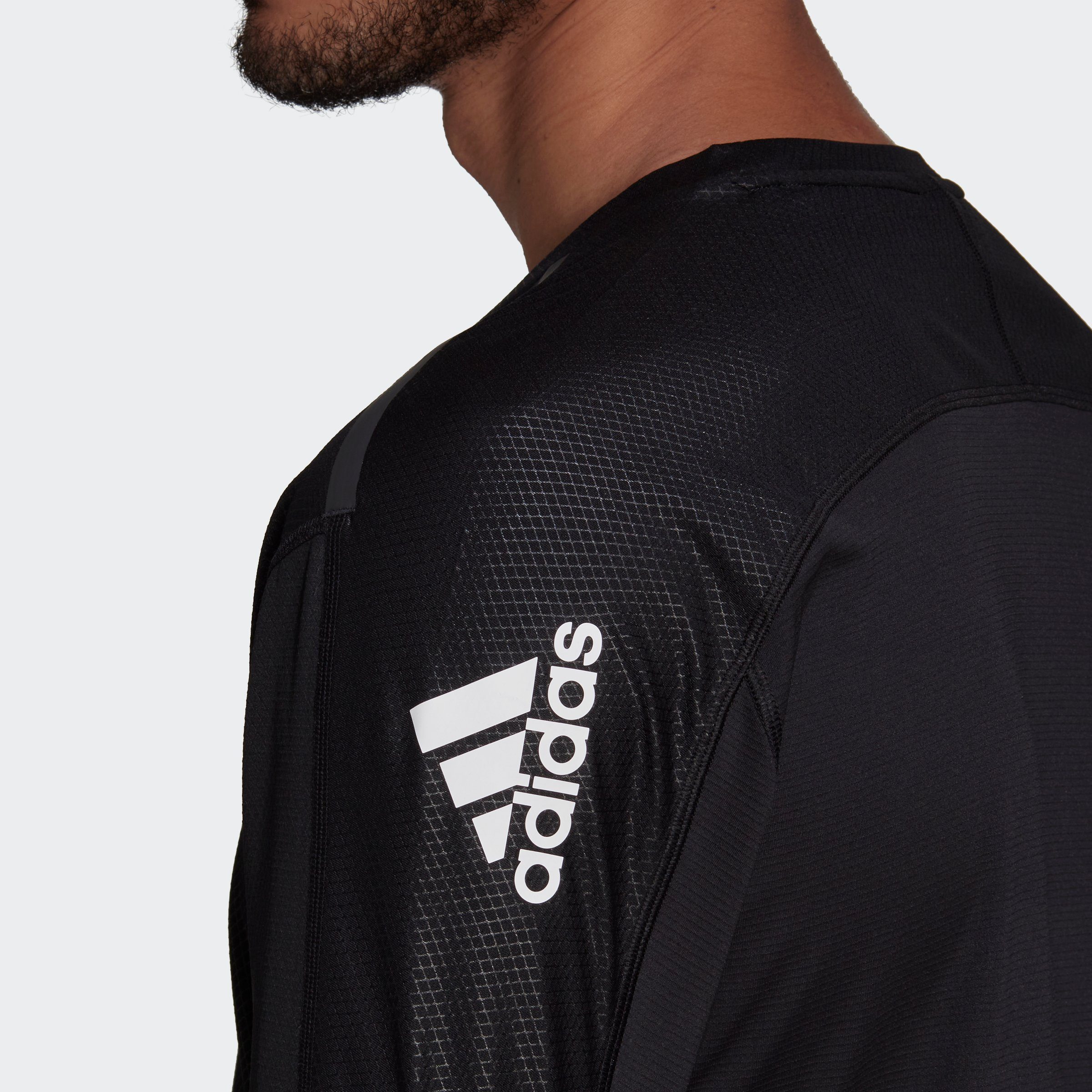 adidas Performance Funktionsshirt WORKOUT PU-COATED schwarz / weiß LONGSLEEVE