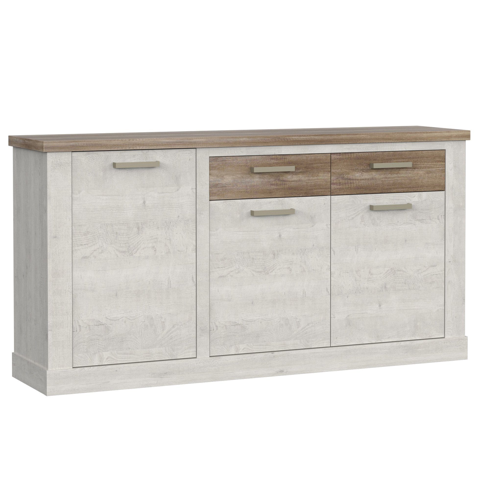 Newroom Sideboard Coby, Sideboard Pinie Weiß Modern Kommode Highboard Wohnzimmer