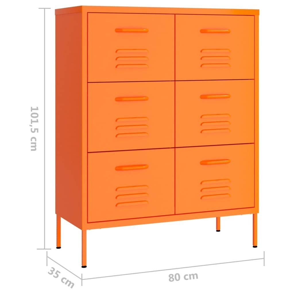 80x35x101,5 Kleiderschrank Schubladenschrank Stahl Orange cm vidaXL