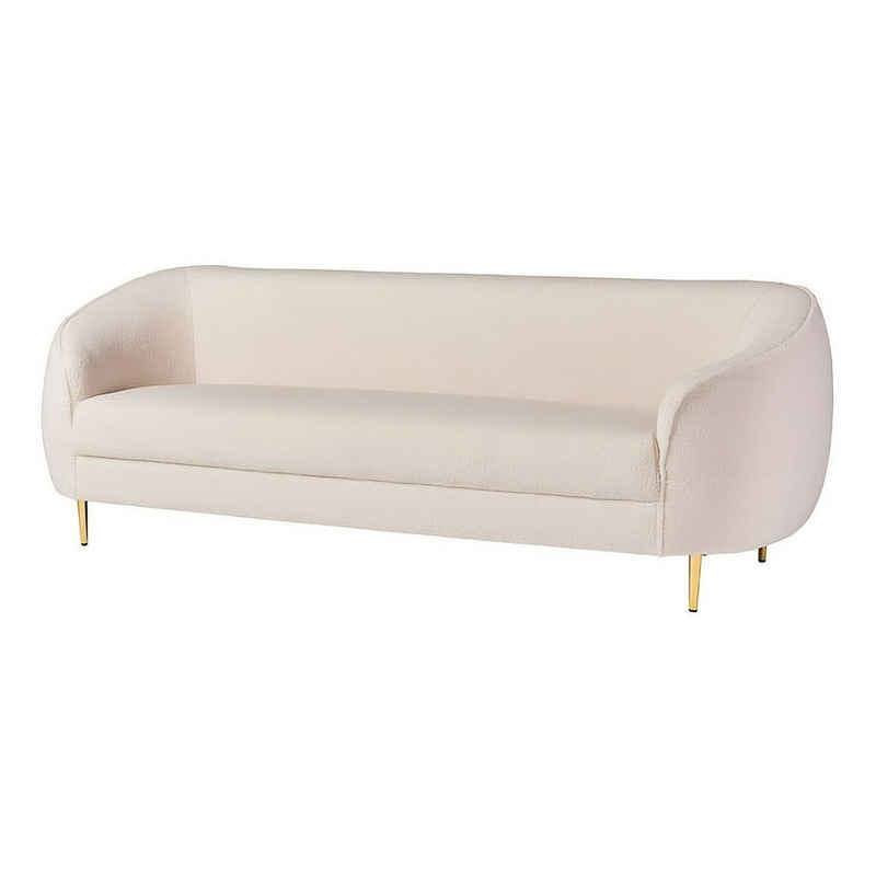 boho living® Sofa Couch-Sofa, 3-Sitzer Plüschsofa, Cremefarben