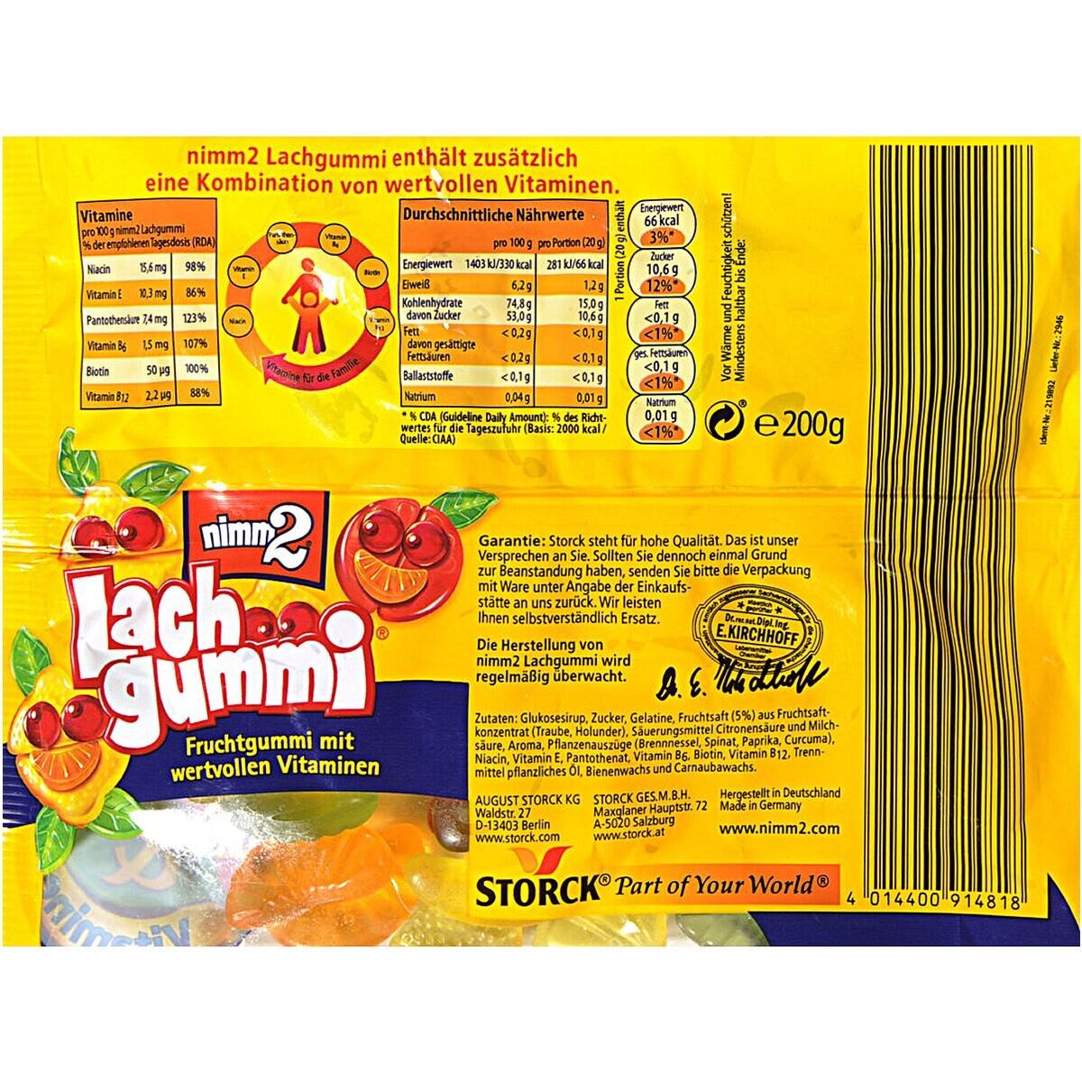 NIMM2 Süßigkeit nimm2 Lachgummi, Fruchtgummi, 200 g
