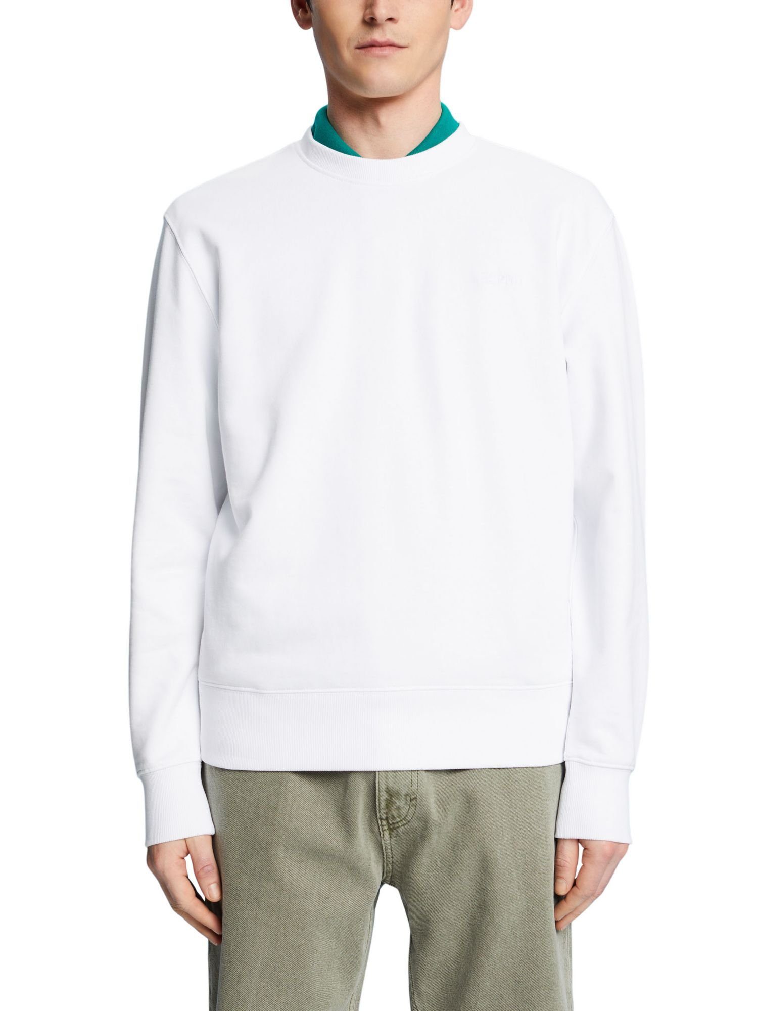 Esprit Sweatshirt Sweatshirt mit Print auf WHITE (1-tlg) Rückseite der