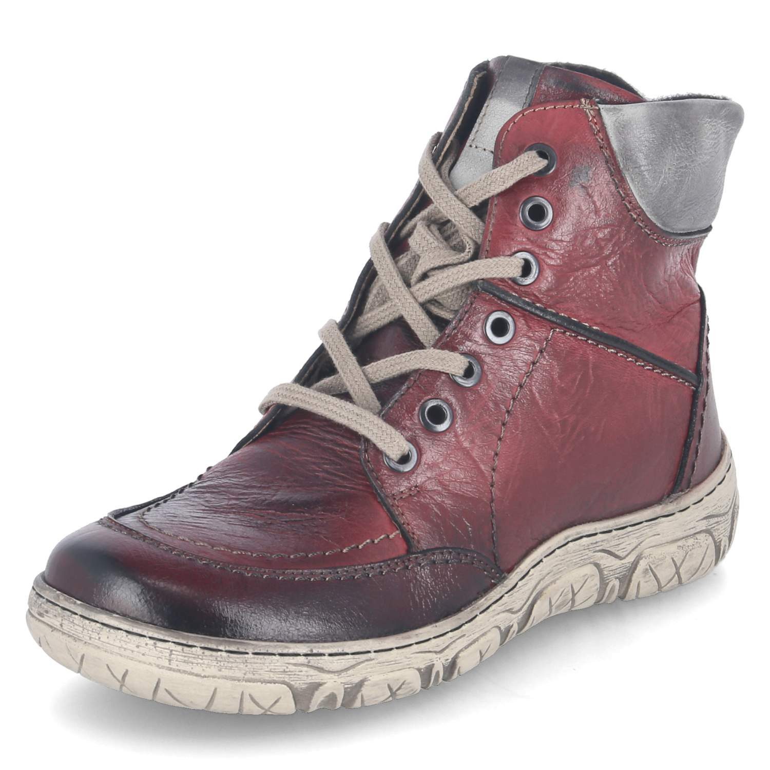 KRISBUT Krisbut - female - 3307-1 PO - Glattleder - rot Schnürstiefel günstig online kaufen