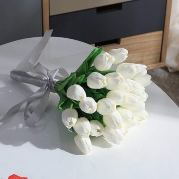 Kunstblumenstrauß Künstliche Blumen Gefälschte Blume Tulpe Latex Material Real Touch, Lubgitsr