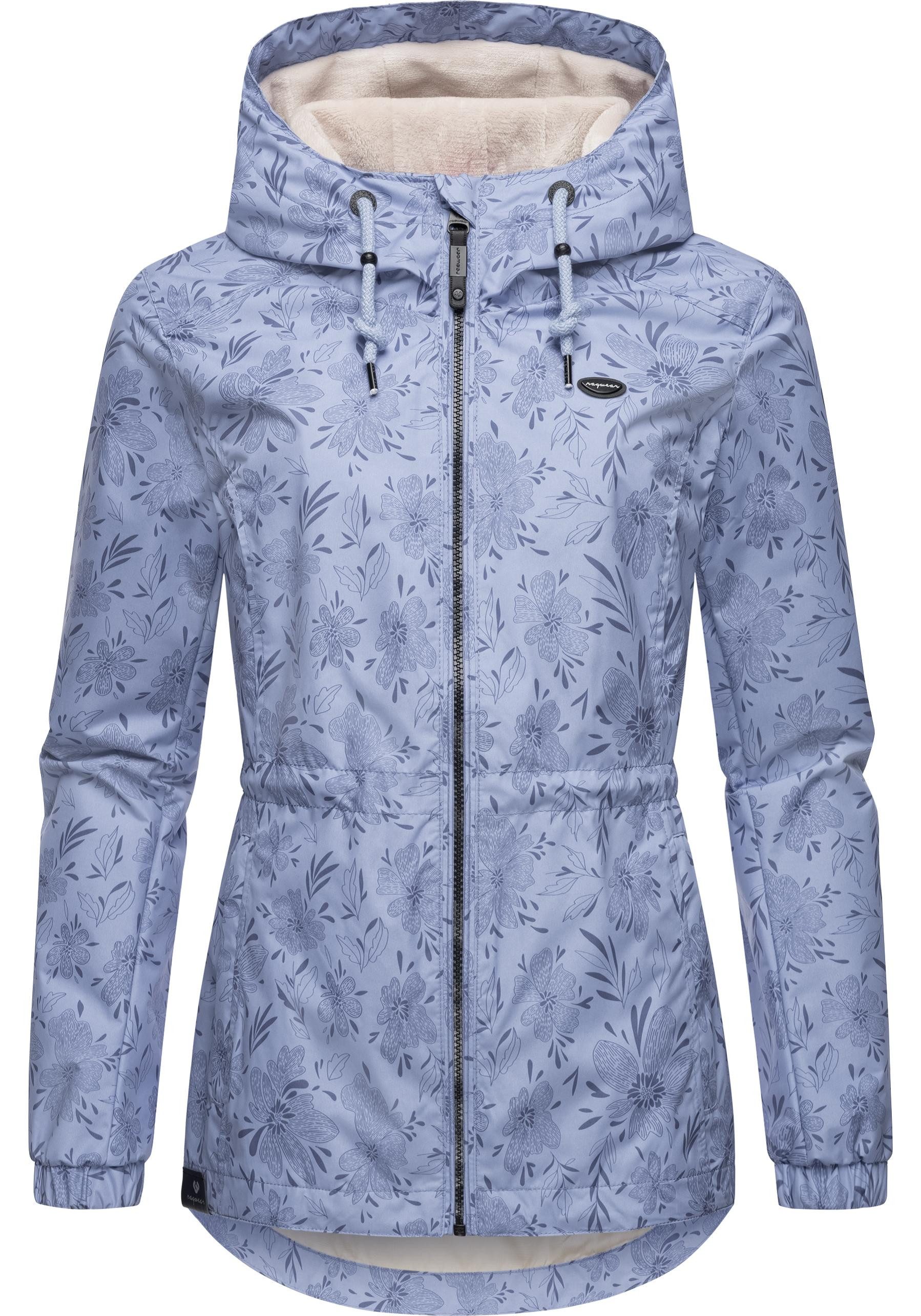 Ragwear Outdoorjacke Dankka Spring stylische Damen Übergangsjacke mit floralem Allover-Print