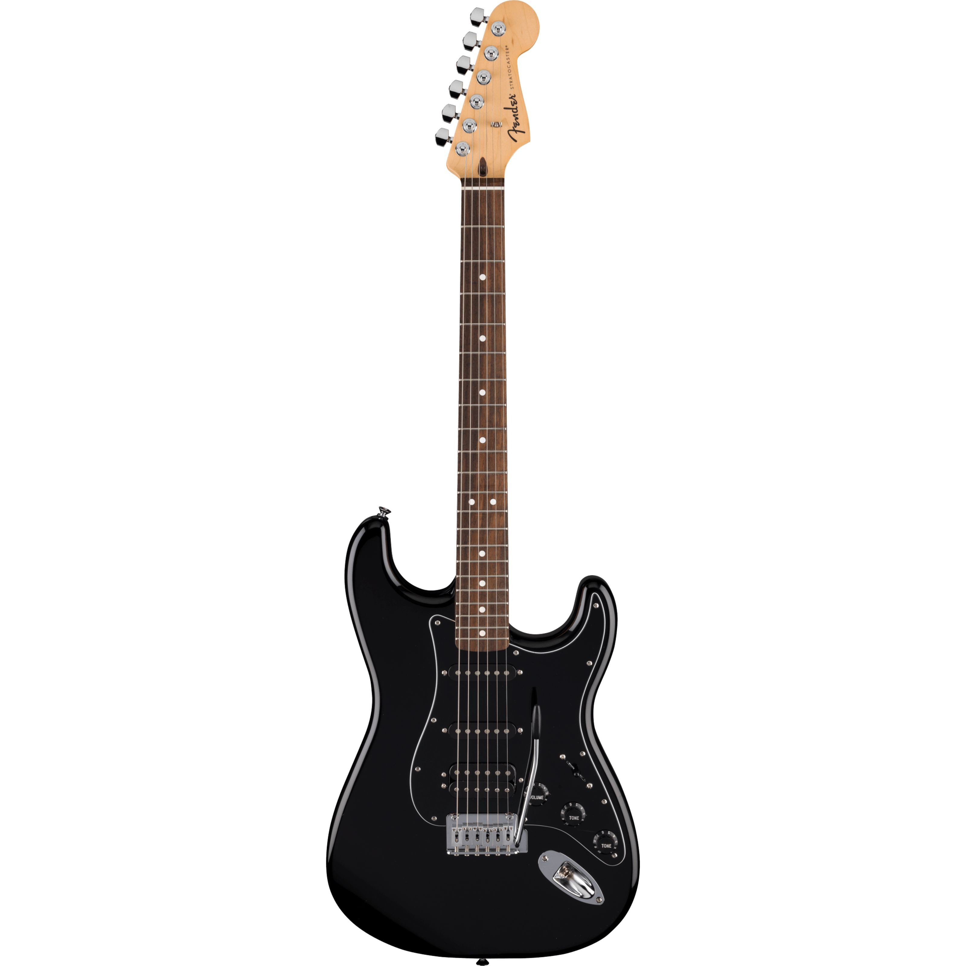 Fender E-Gitarre, E-Gitarren, ST-Modelle, Standard Strat HSS LRL Black - E-Gitarre