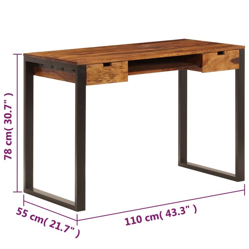 furnicato x 78 Massivholz 55 und x 110 cm Stahl Schreibtisch