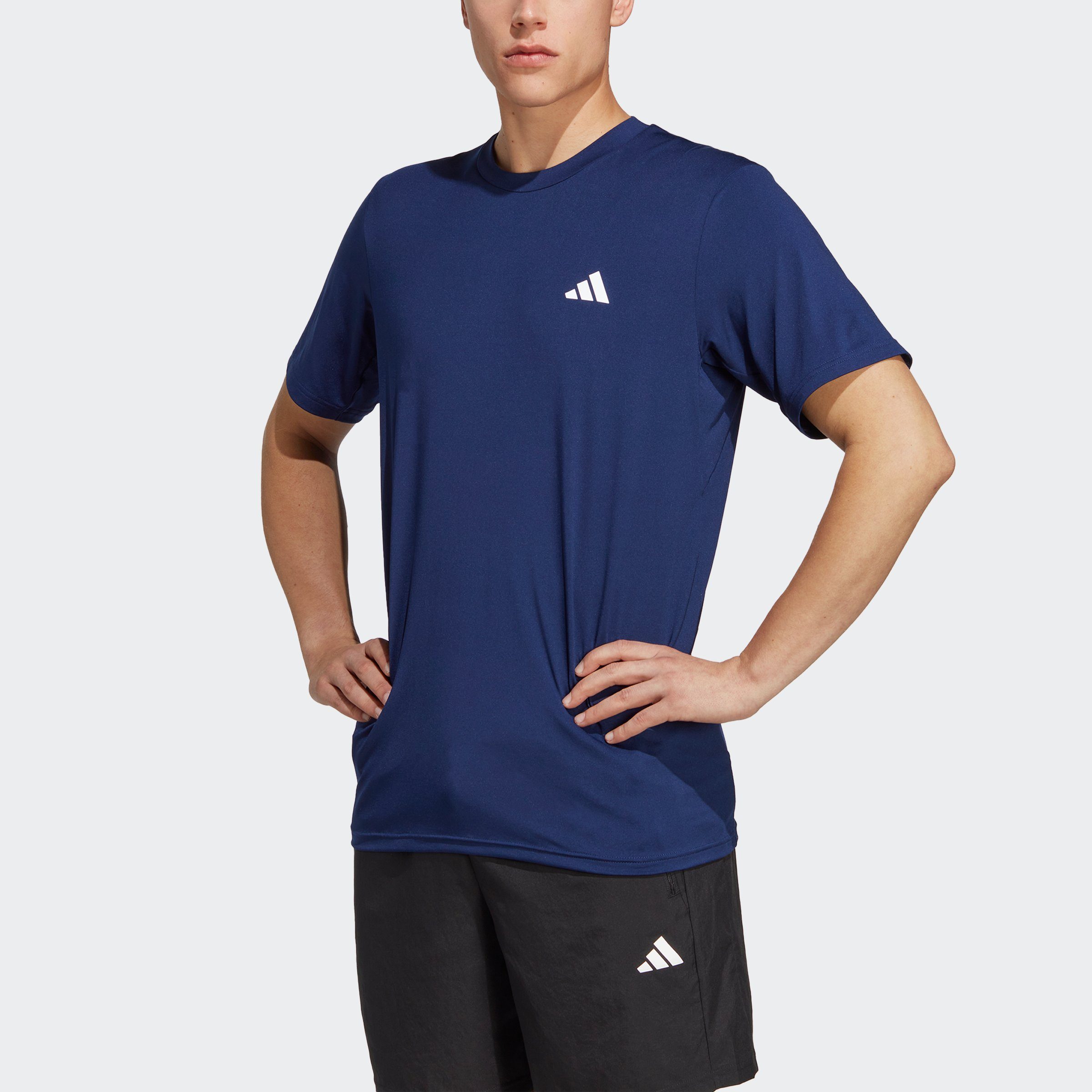 adidas / STRETCH Dark TR-ES T-Shirt Performance Blue T White