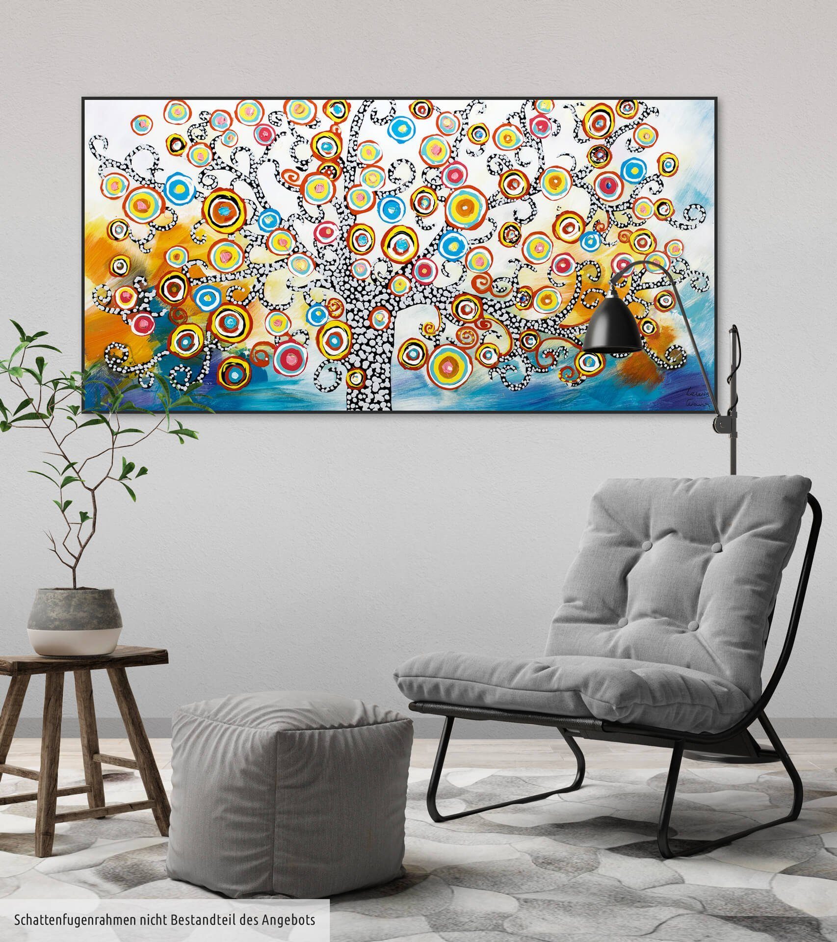 100% Gemälde of Wohnzimmer cm, Leinwandbild HANDGEMALT KUNSTLOFT Wandbild Oracle 120x60 Insights