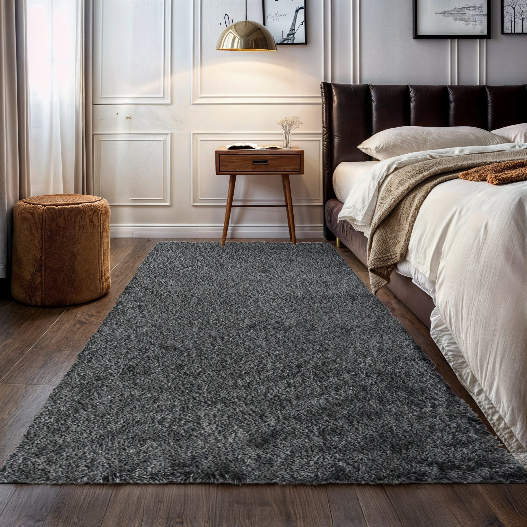 OTTO home Hochflor-Teppich Banji, rechteckig, Höhe: 37 mm, Uni Farben, weich und flauschig, auch als Läufer & in rund erhältlich