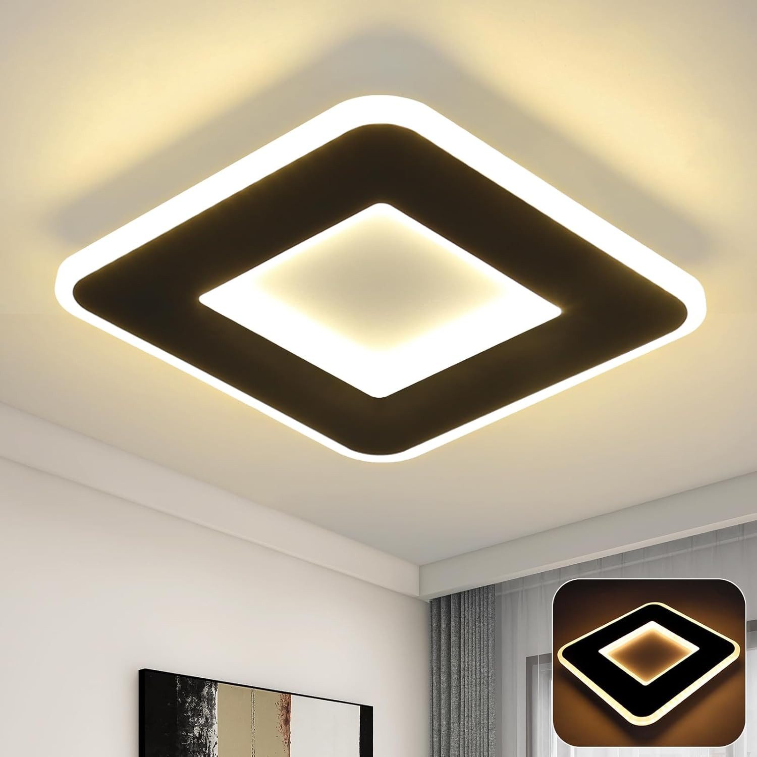 ZMH LED Deckenleuchte Deckenlampe Schwarz und günstig online kaufen