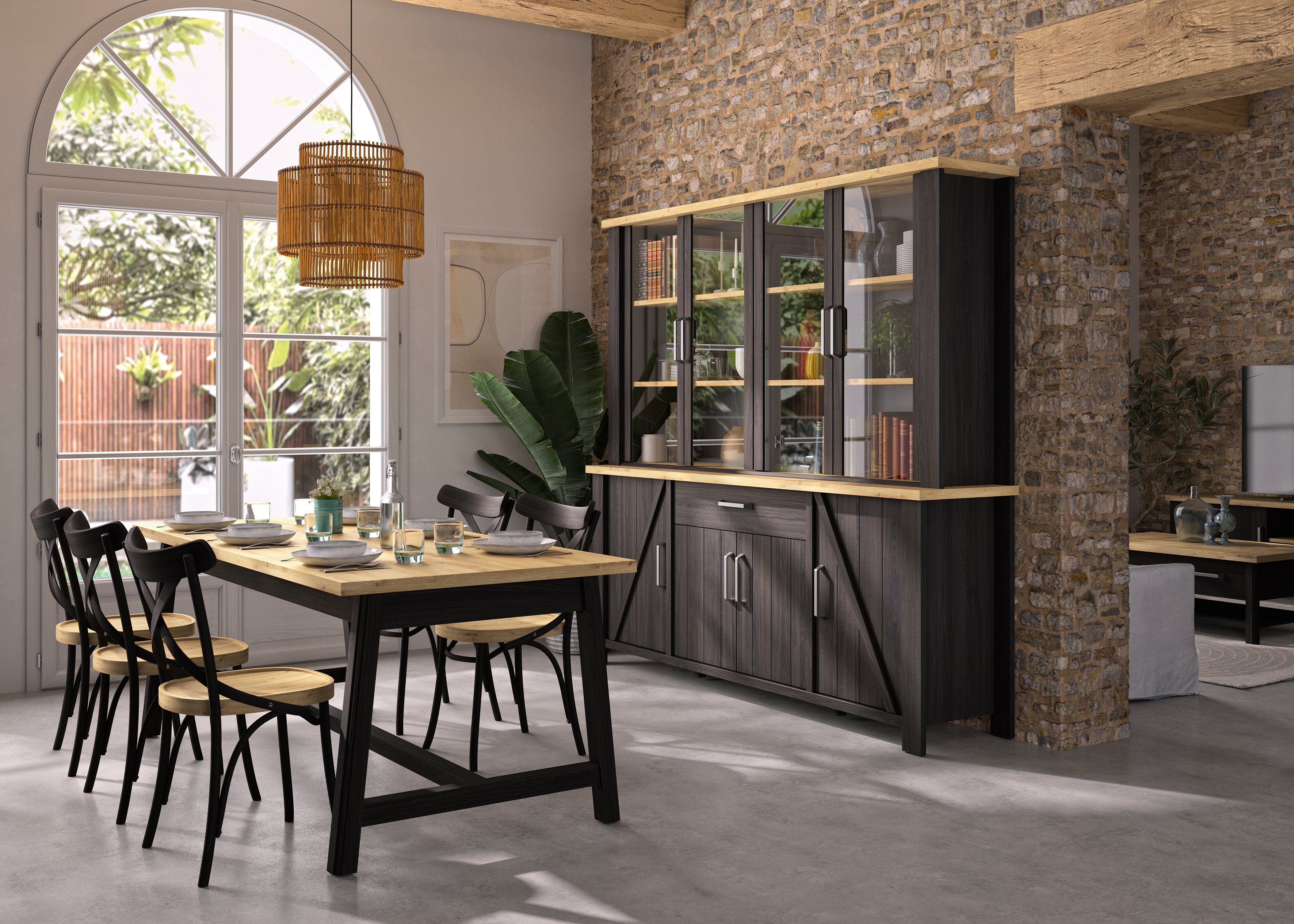 Gami Buffet Sequoia (1-St) Wohnzimmer-Programm in Landhaus- und Industrial-Dekor