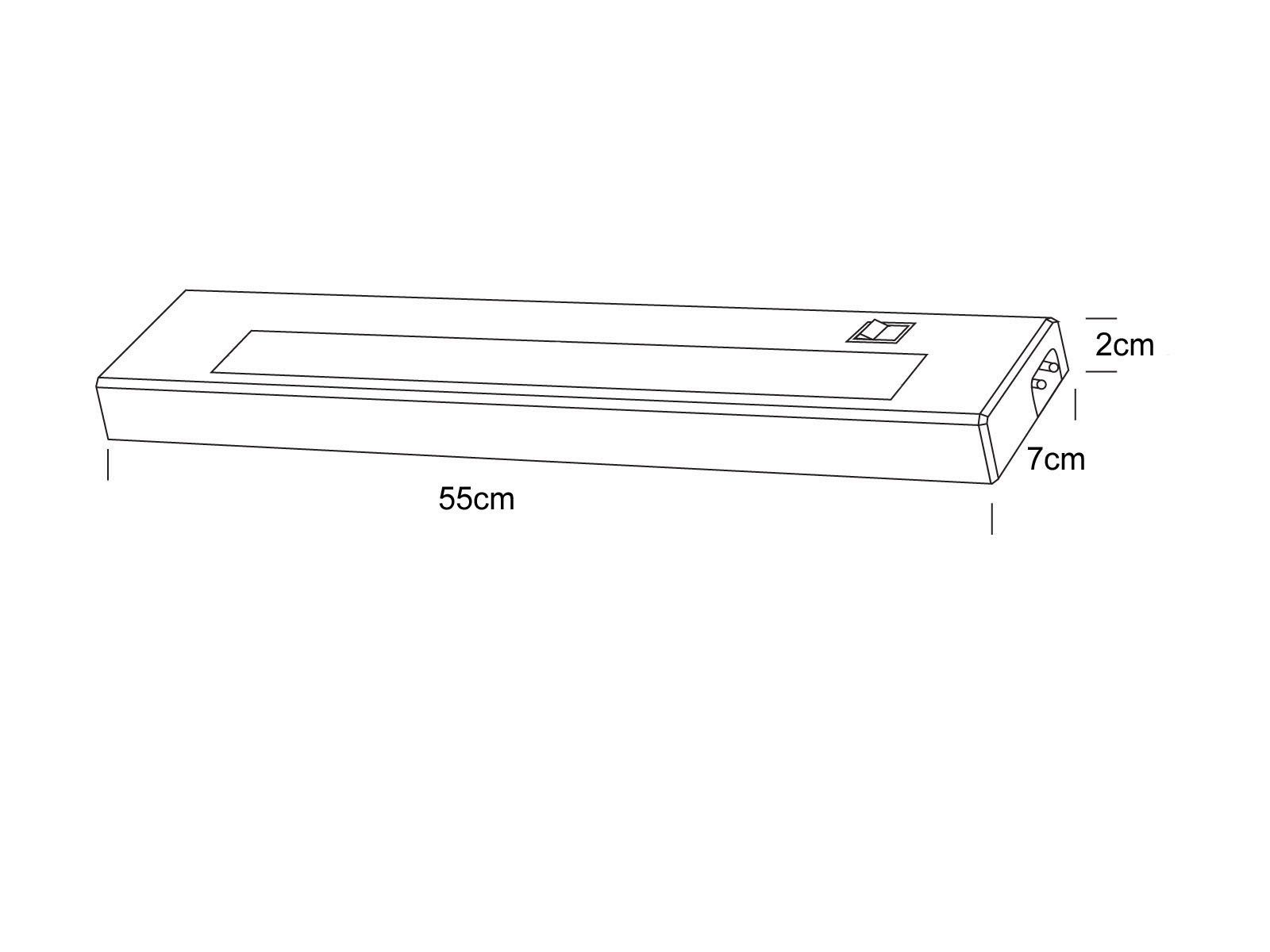 TRIO Leuchten LED Unterbauleuchte, 230V Direktanschluss, LED fest integriert, Warmweiß, 2er SET Unterbau-Leisten Küchenbeleuchtung, Unterbaulichter Küche 55cm