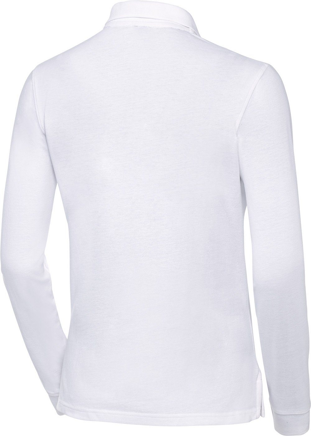 Polo Assn Langarm-Poloshirt Rückenteil U.S. weiß Leicht verlängertes