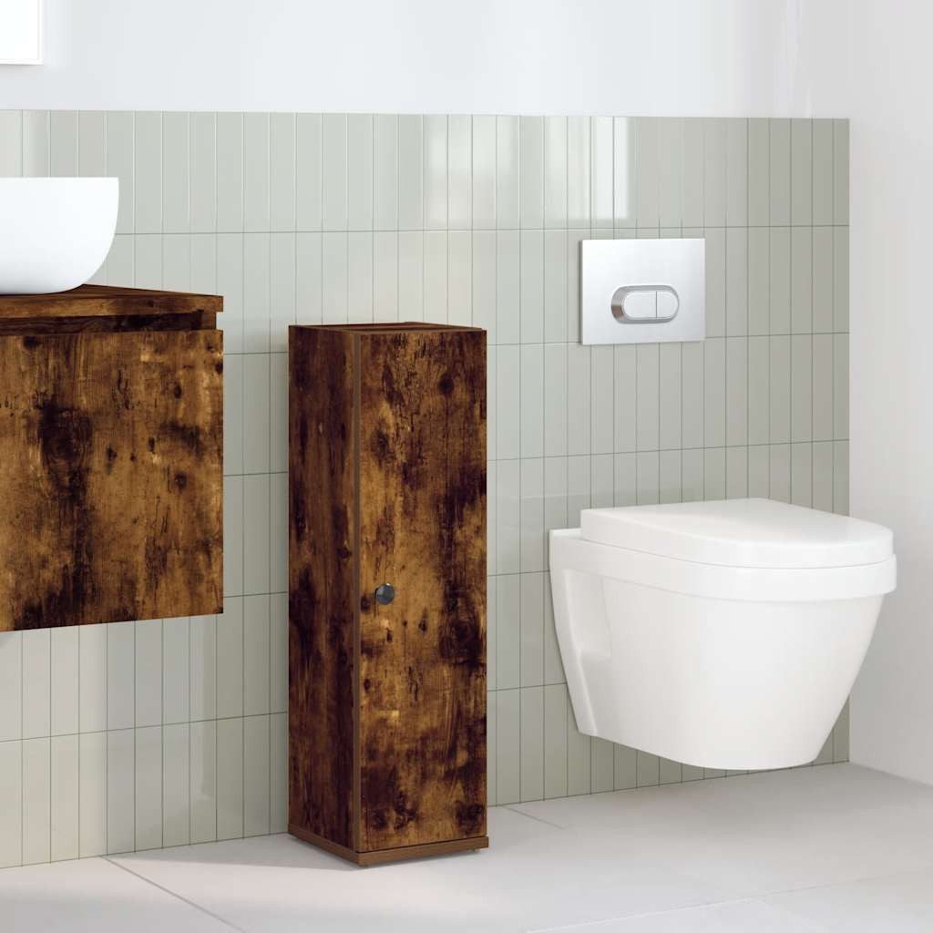vidaXL Badezimmer-Set Badezimmerschrank mit Rollenhalter Räuchereiche günstig online kaufen