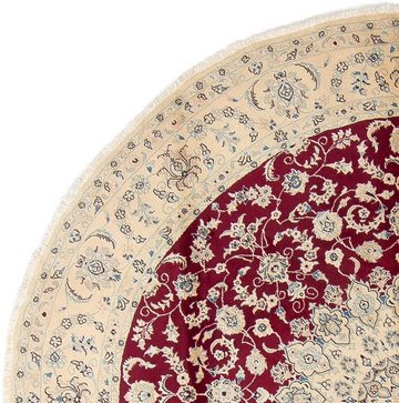 Wollteppich Nain Medaillon Rosso scuro 242 x 242 cm, morgenland, rund, Höhe: 10 mm, Unikat mit Zertifikat