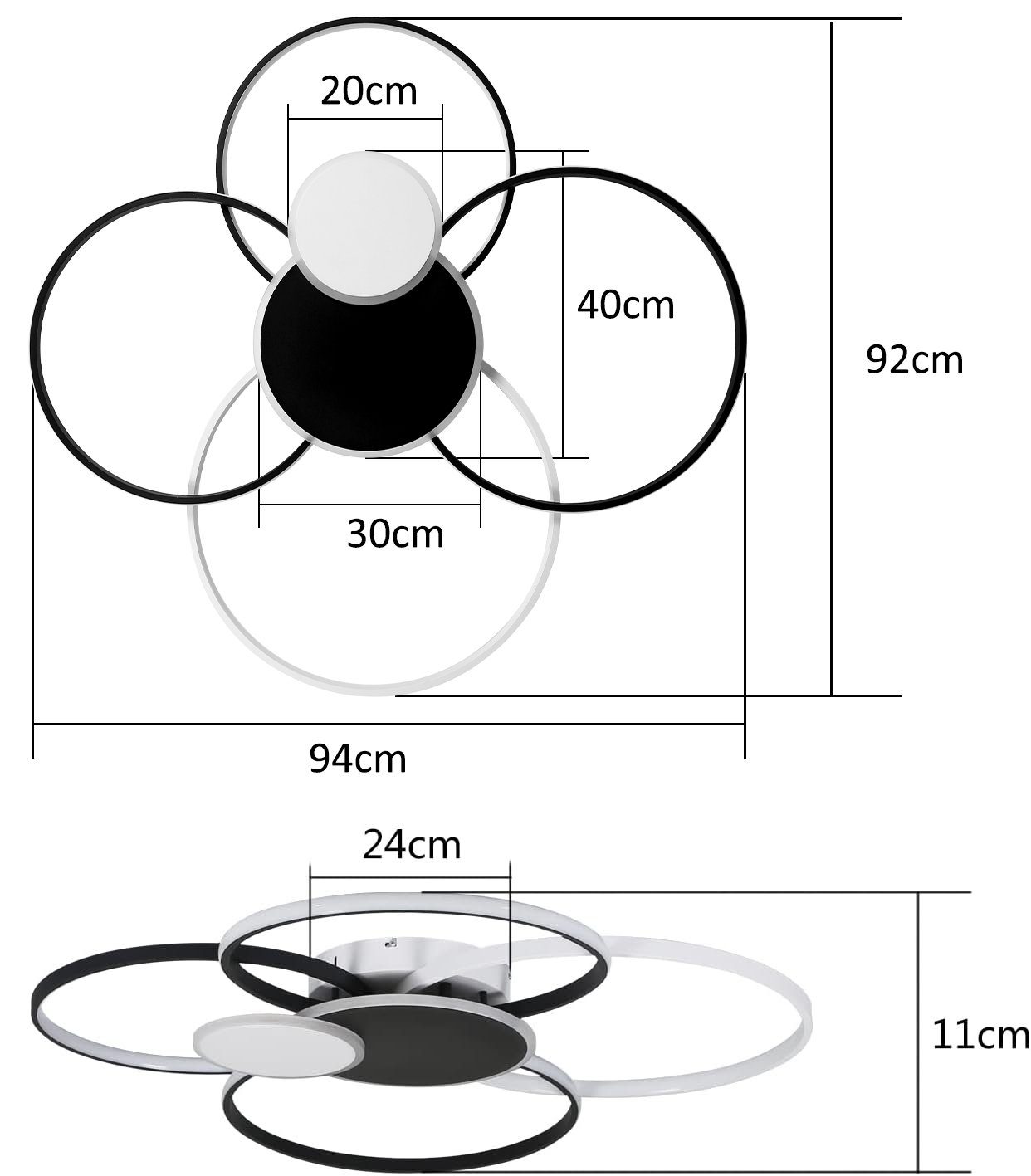 ZMH LED Deckenleuchte Modern 6 Ring günstig online kaufen