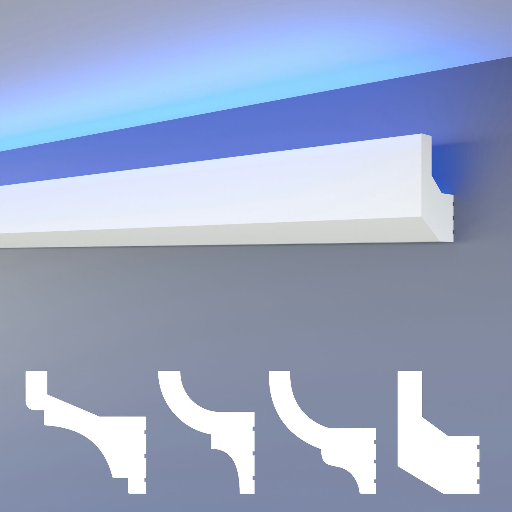 LED Stuckleisten Lichtvoutenprofil indirekte Deckenbeleuchtung Hartschaum