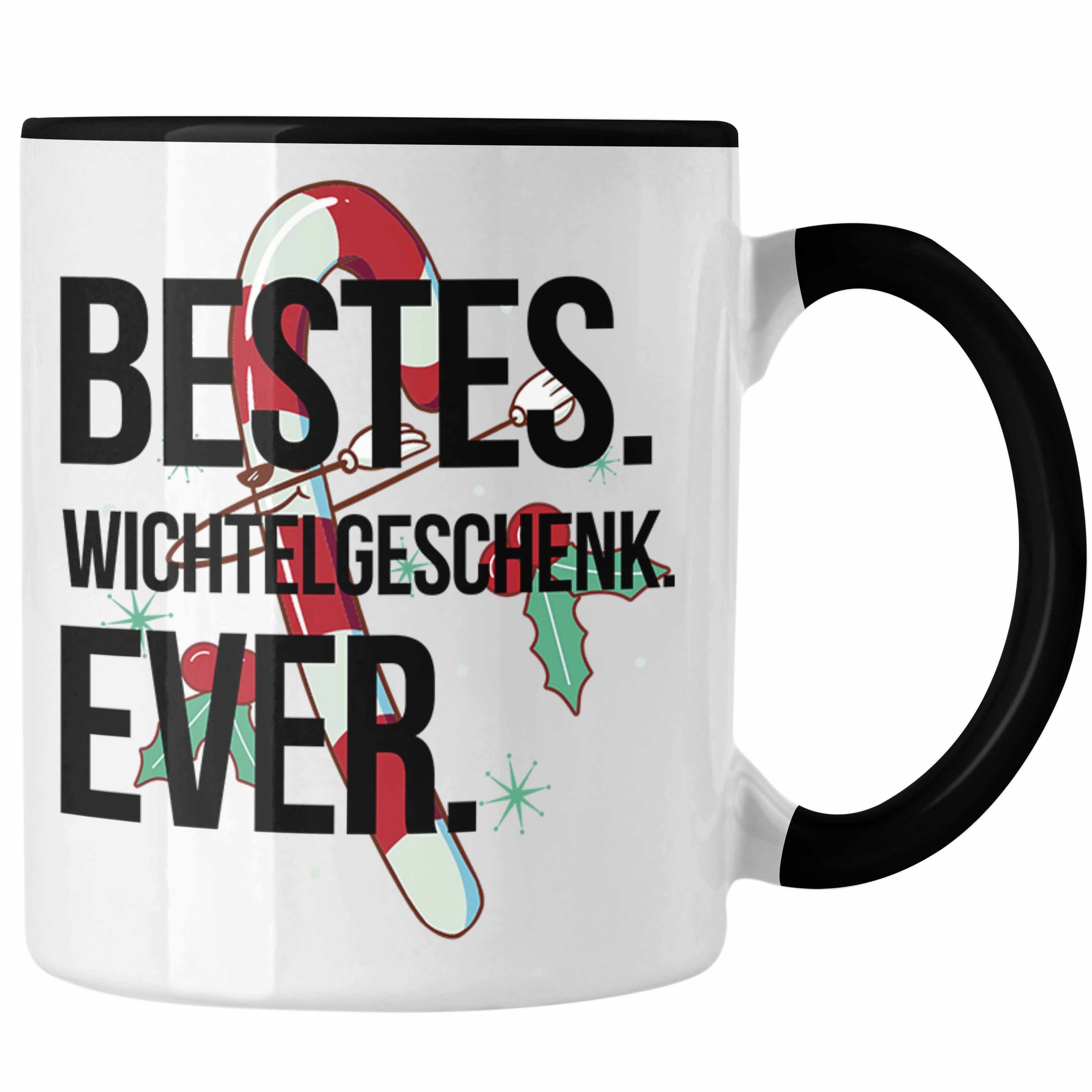 Trendation Weihnach Schwarz Frauen Schrott-Wichtelgeschenk für Wichteln Tasse Kollegen Geschenk