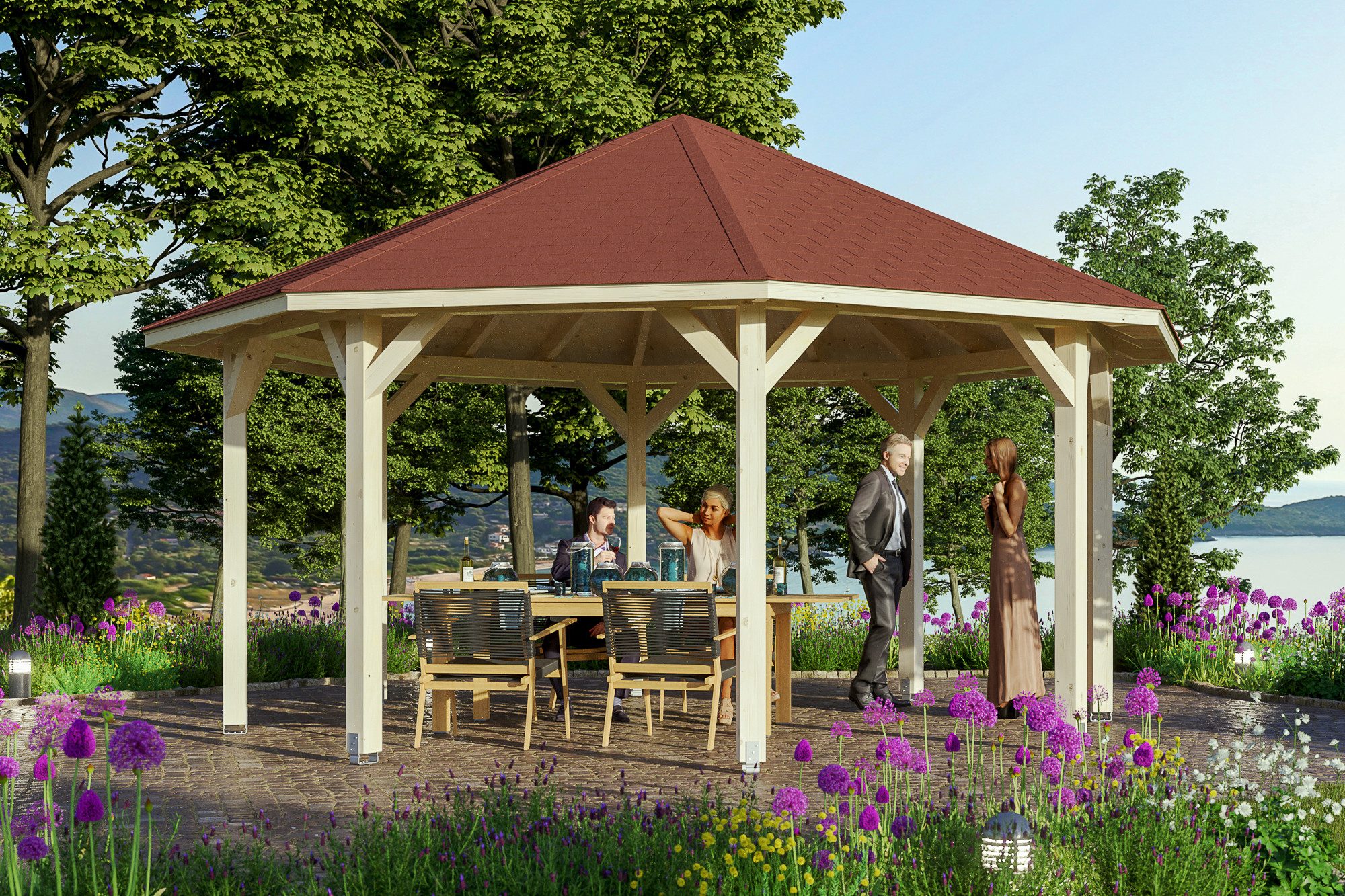 Skanholz Holzpavillon Nice 3, Leimholz, 471 x 471 cm