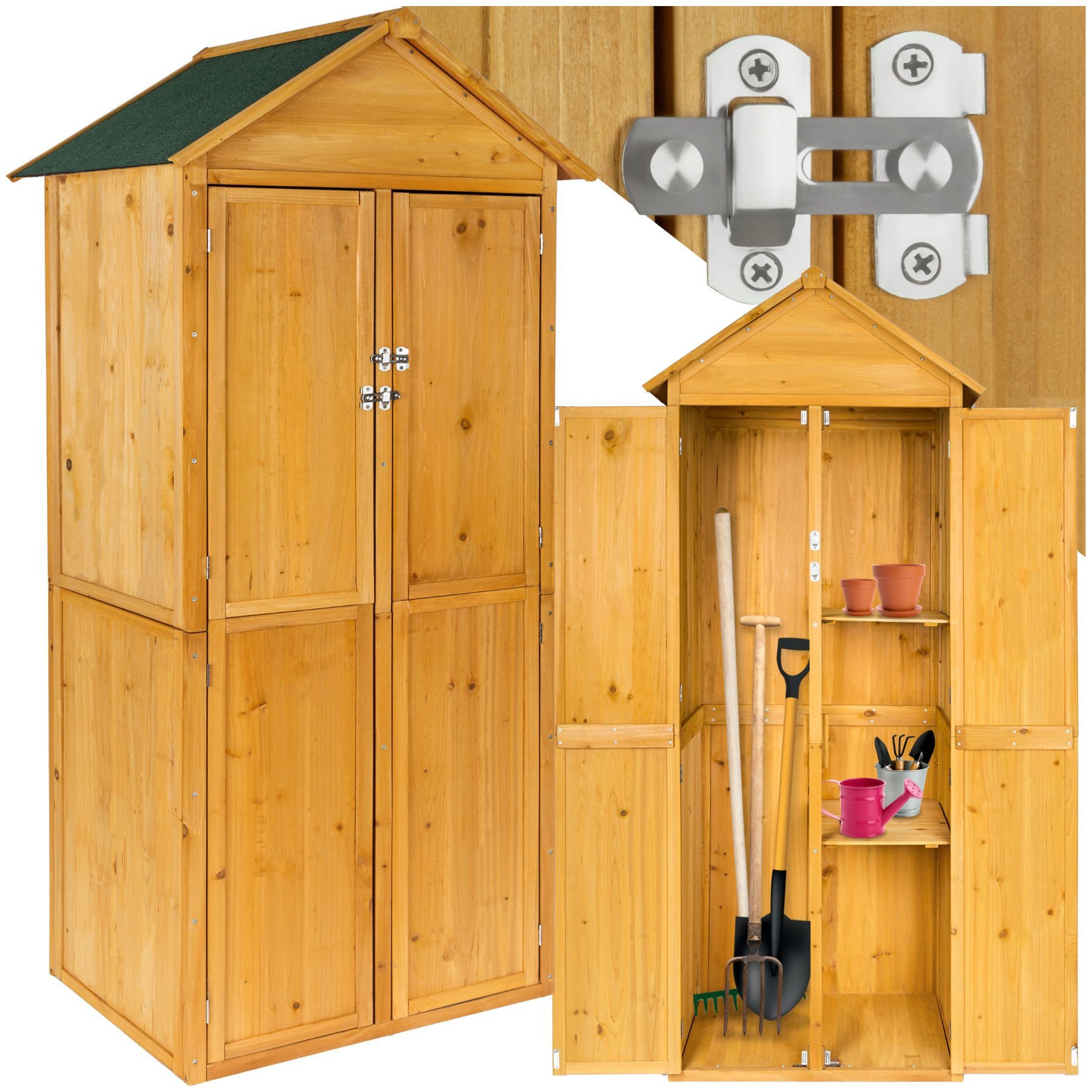 tectake Geräteschrank Gartenschrank mit Satteldach (Bausatz, günstig online kaufen