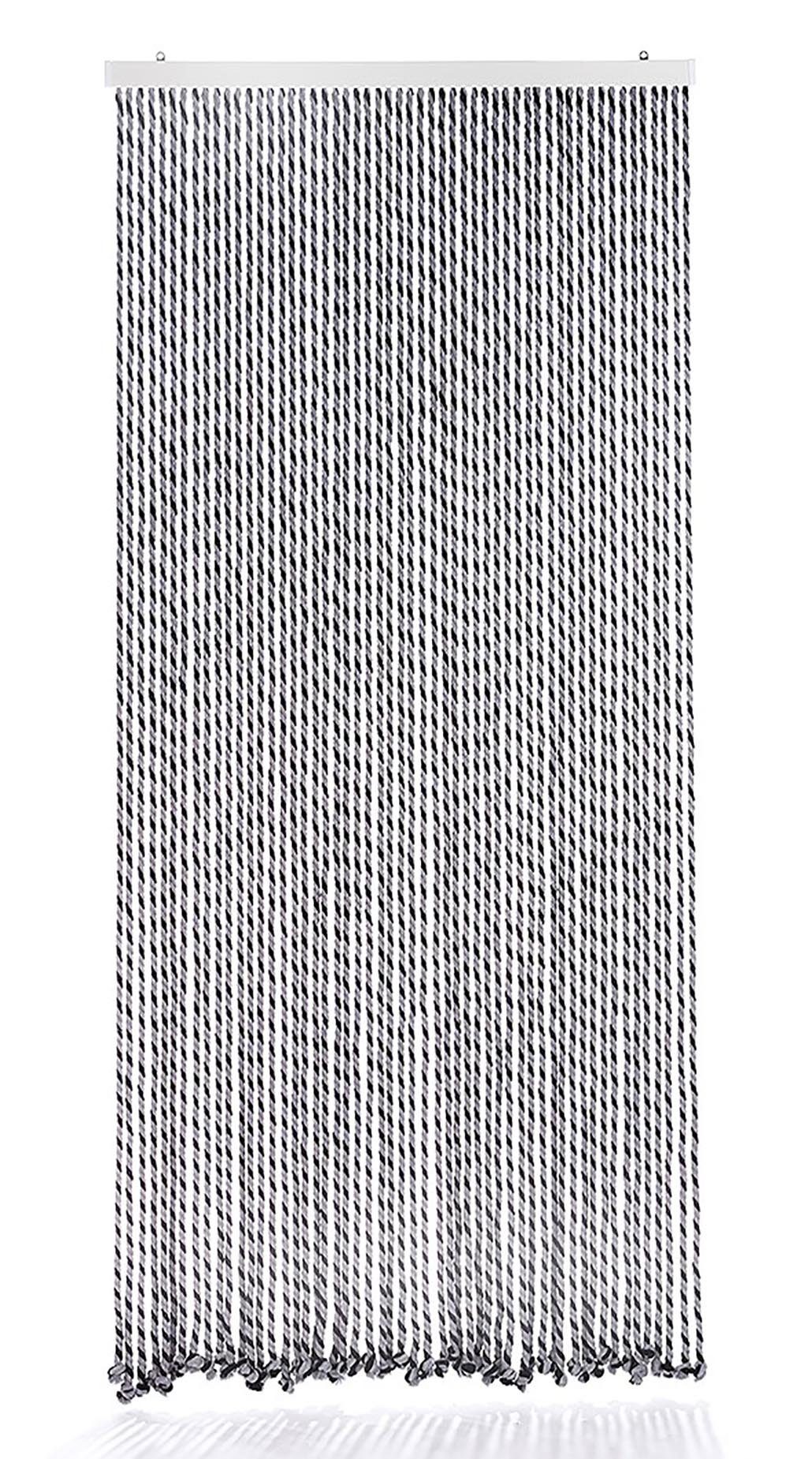 Kobolo Türvorhang Seilvorhang BLACK/GREY 90x185 (1 St), Ösen, transparent