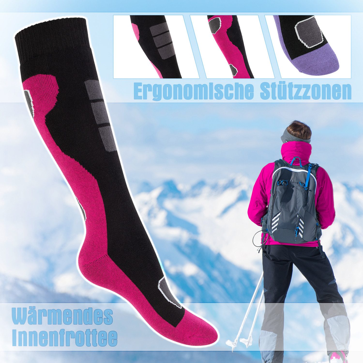 Footstar Thermosocken Damen Winter Kniestrümpfe (6 Paar) mit Thermo Effekt günstig online kaufen