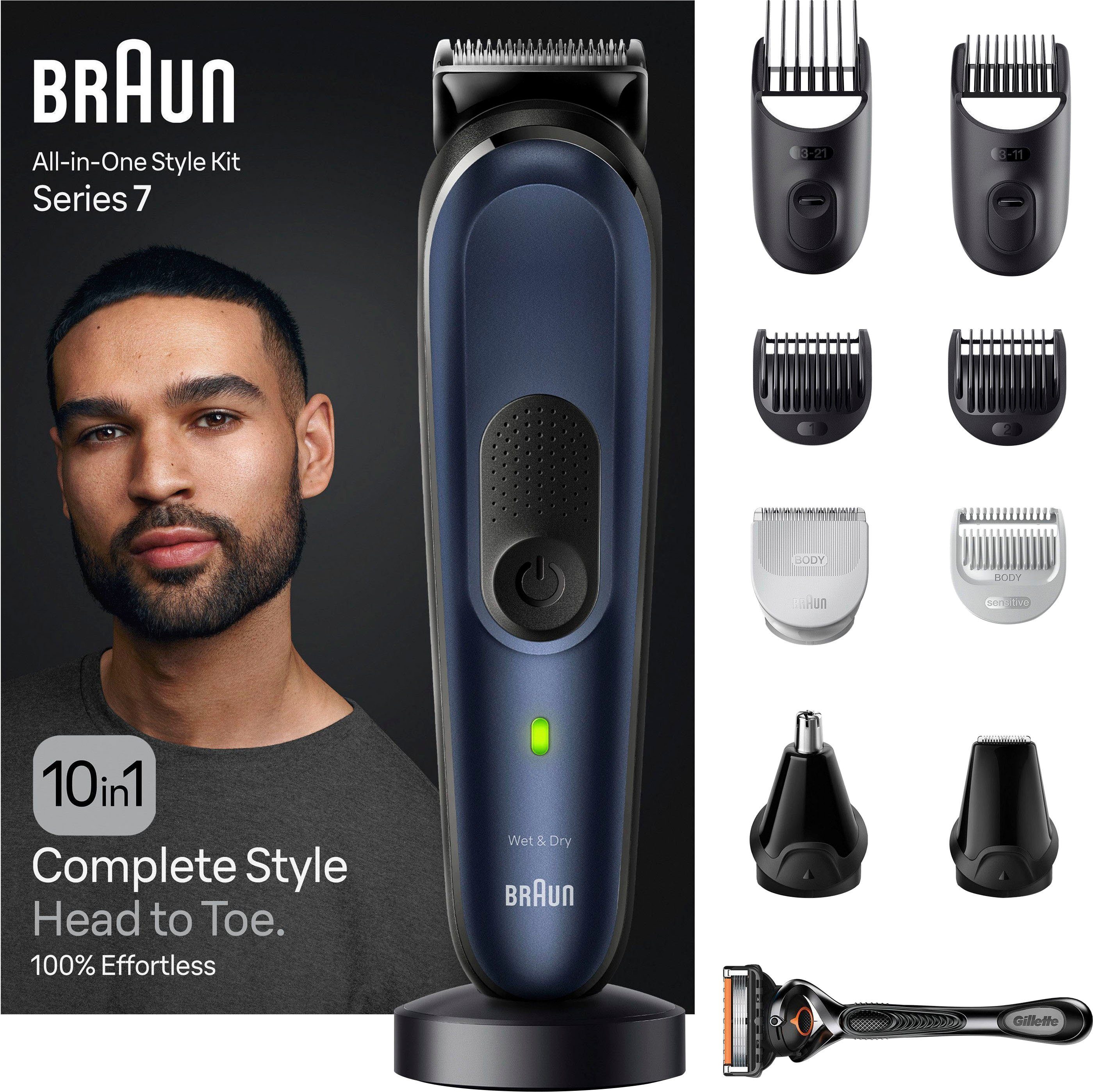 MGK7410, Styling Braun Set, All-In-One 10-in-1 Barttrimmer Haarschneider Set Styling Wasserdicht,