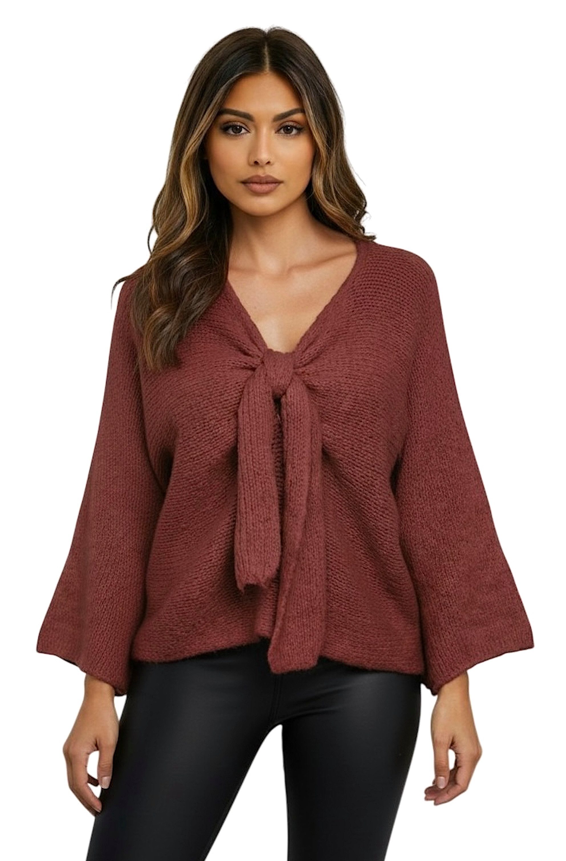 Worldclassca Cardigan WORLDCLASSCA Damen Oversize Cardigan Strickjacke mit Schleife Fashion Neue Kollektion - Stilvolle und gemütliche Strickmode für Damen