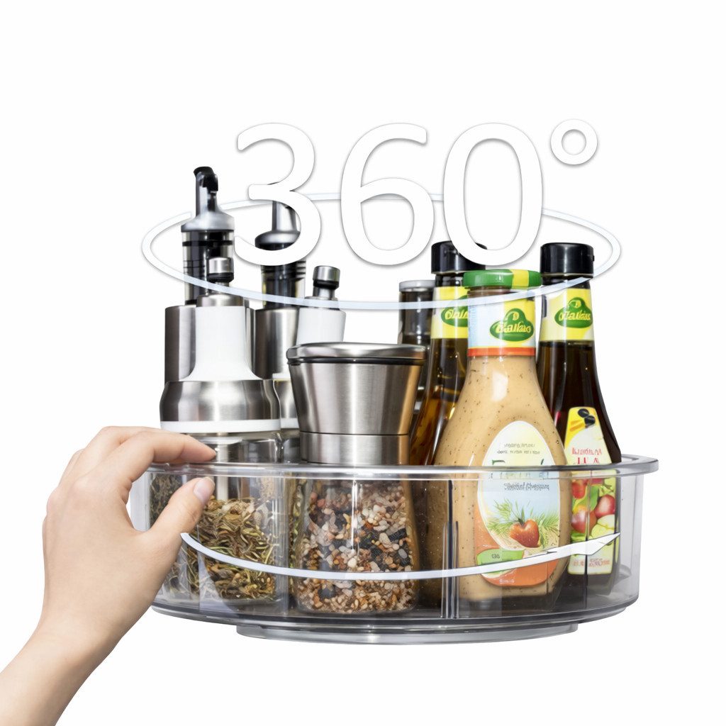 Creliv Gewürzregal Drehteller/Lazy Susan drehbar, Gewürzkarussell 30 cm für Küche, 360° Drehbar
