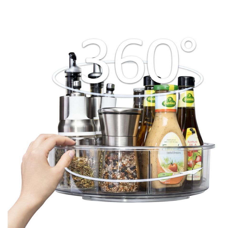Creliv Gewürzregal Drehteller/Lazy Susan drehbar, Gewürzkarussell 30 cm für Küche, 360° Drehbar