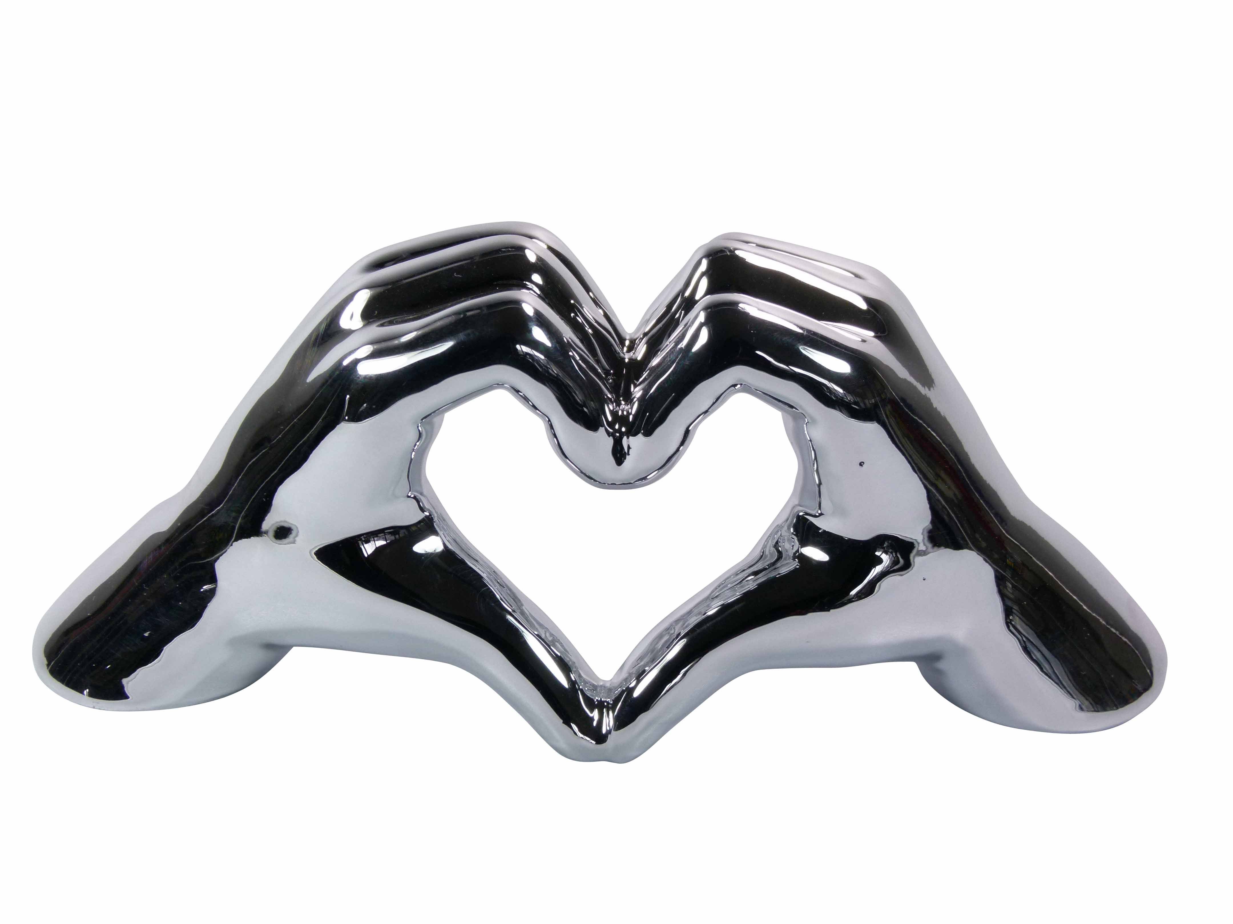 GlasArt Dekofigur Deko Skulptur Figuren Hand Herz Wohnzimmer Fensterbank Ke günstig online kaufen