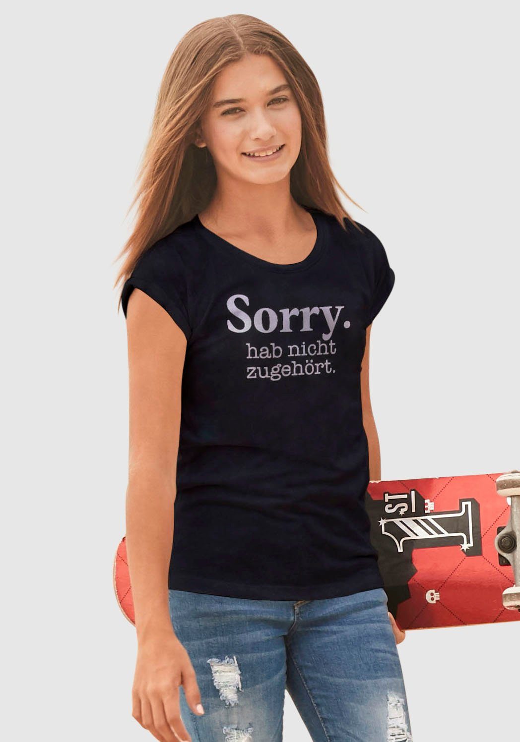 KIDSWORLD T-Shirt Sorry. hab in zugehört. weiter legerer Form nicht