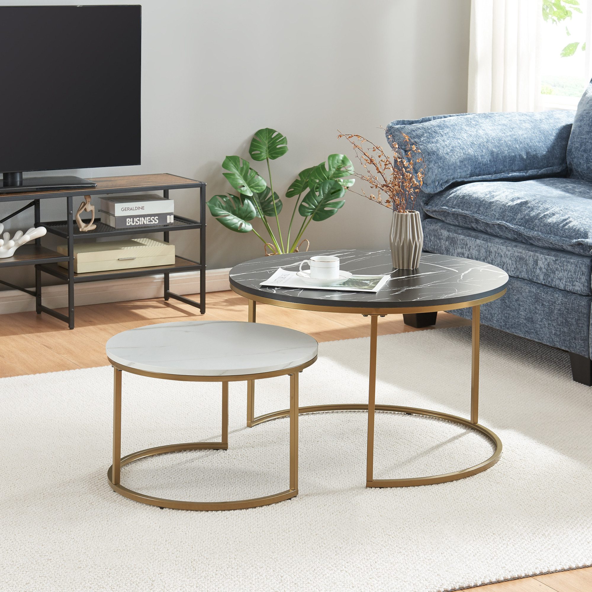 en.casa Couchtisch, »Christchurch« 2er Set rund günstig online kaufen