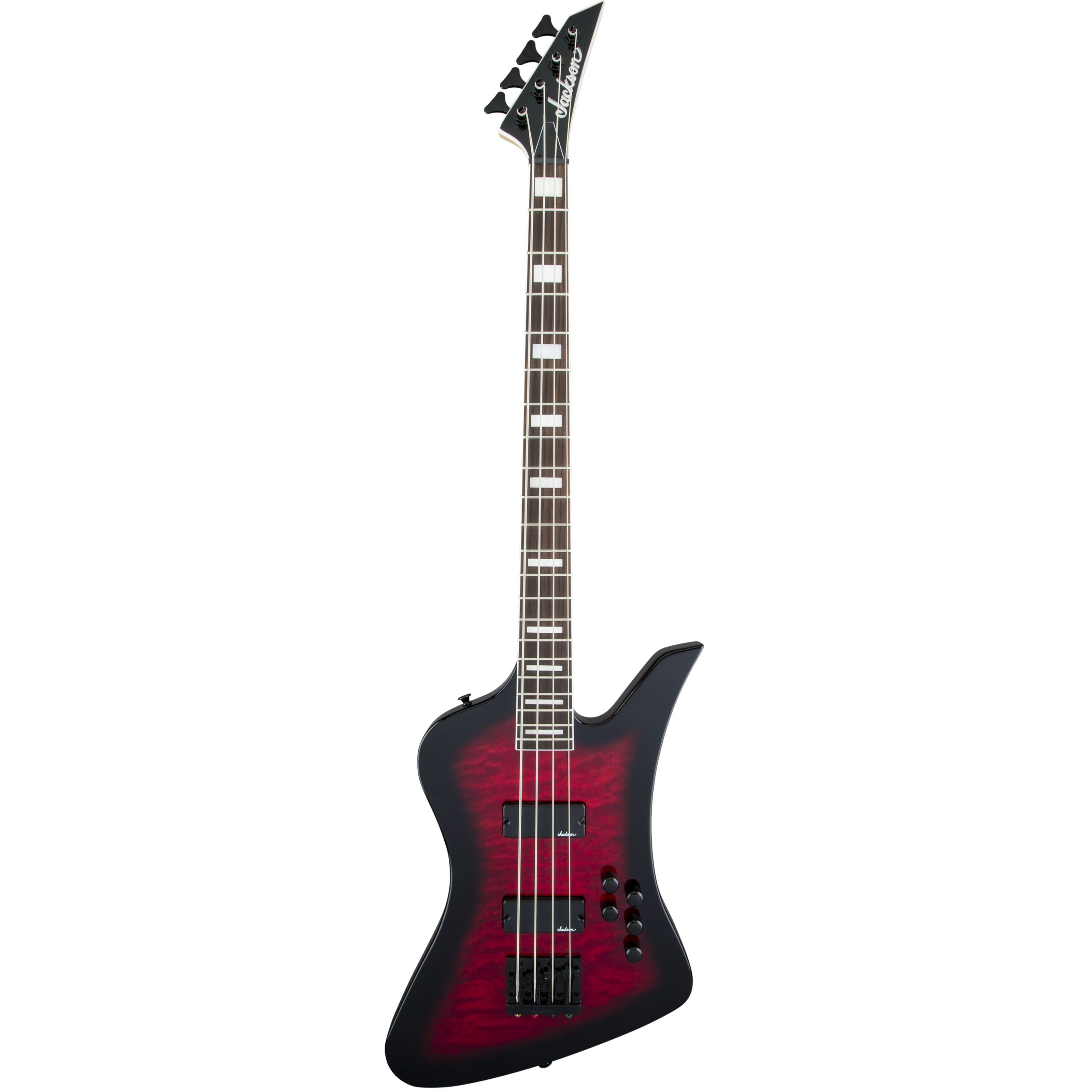 Jackson E-Bass, Электрические басы, 4-Saiter Электрические басы, JS Series Kelly Bird Bass JS3Q AM Transparent Red Burst - E-Bass