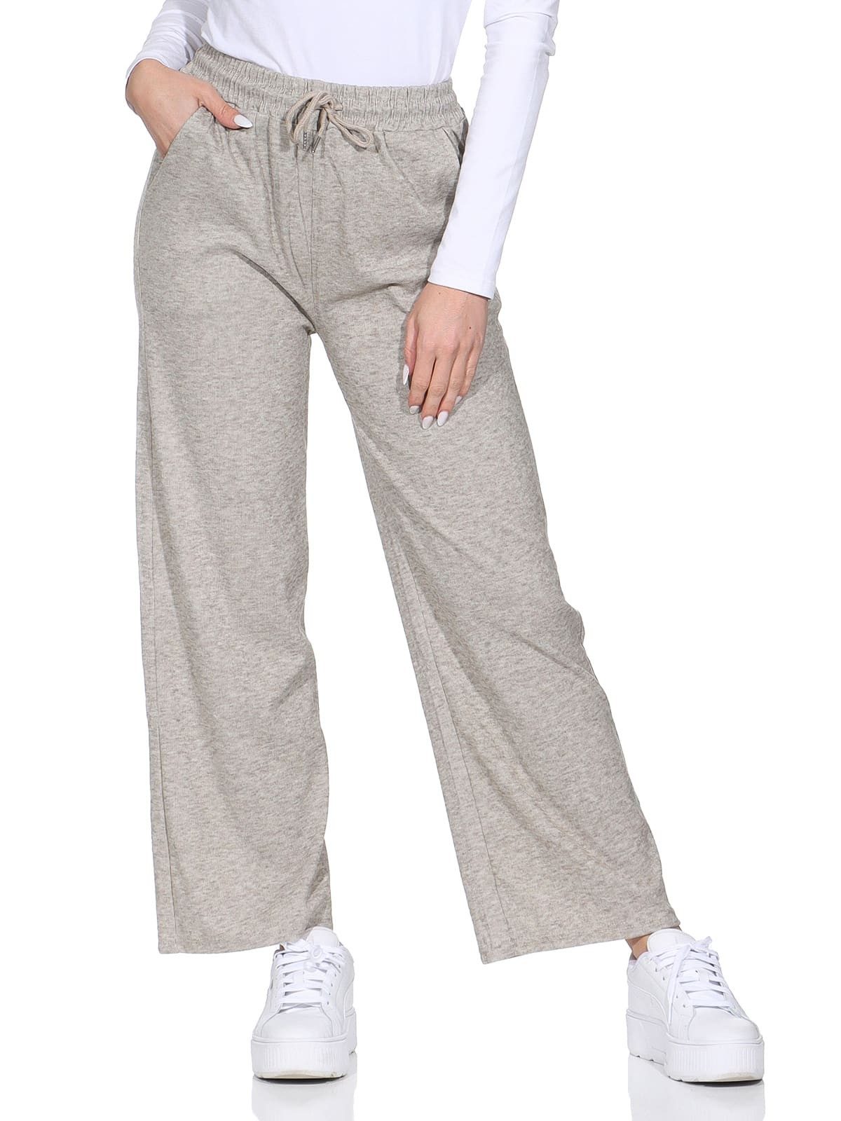 OriginalYou Jogginghose Damen Sweathose leichte Freizeit Jogginghose mit Gummibund, mit Schnürung, in Uni-meliert