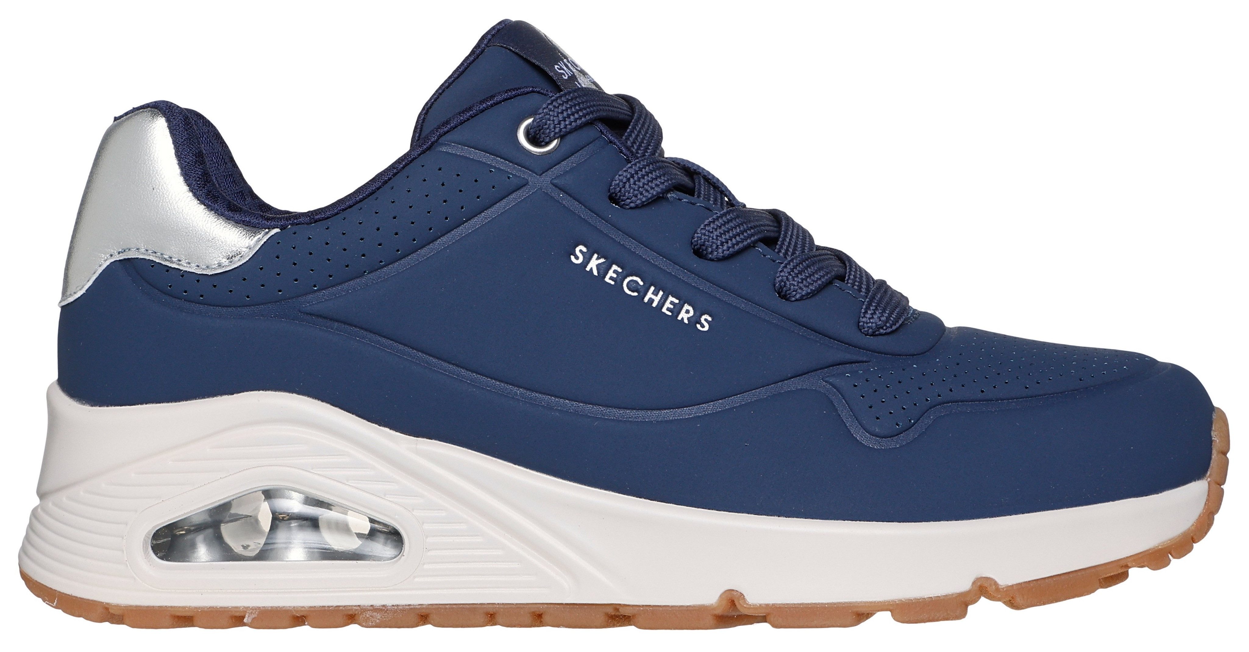 Skechers UNO GOLDEN AIR Sneaker Freizeitschuh, Halbschuh, Schnürschuh mit Metallic-Einsatz