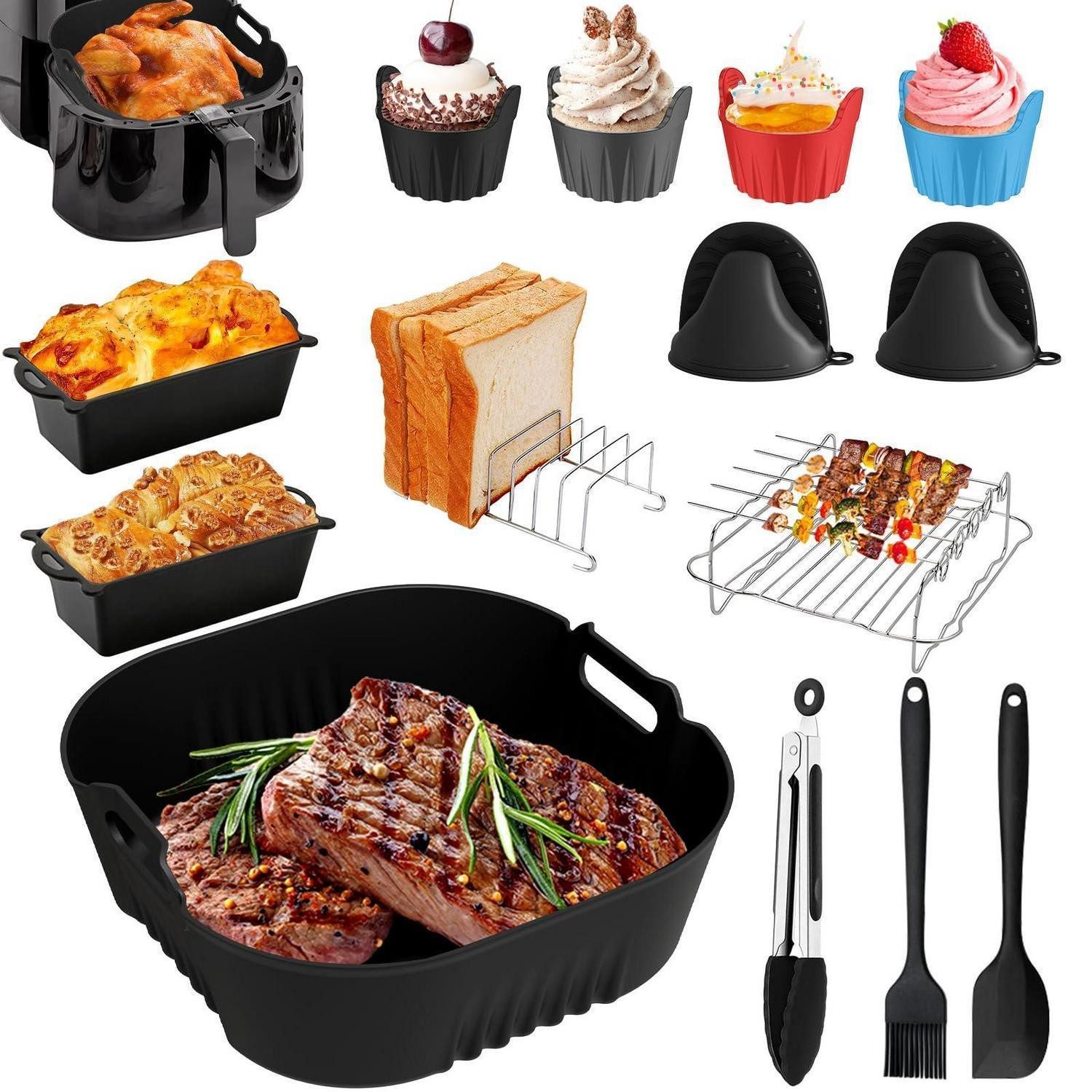 LuxusKollektion Frittiereinsatz Heißluftfritteusen Zubehör Set 19tlg