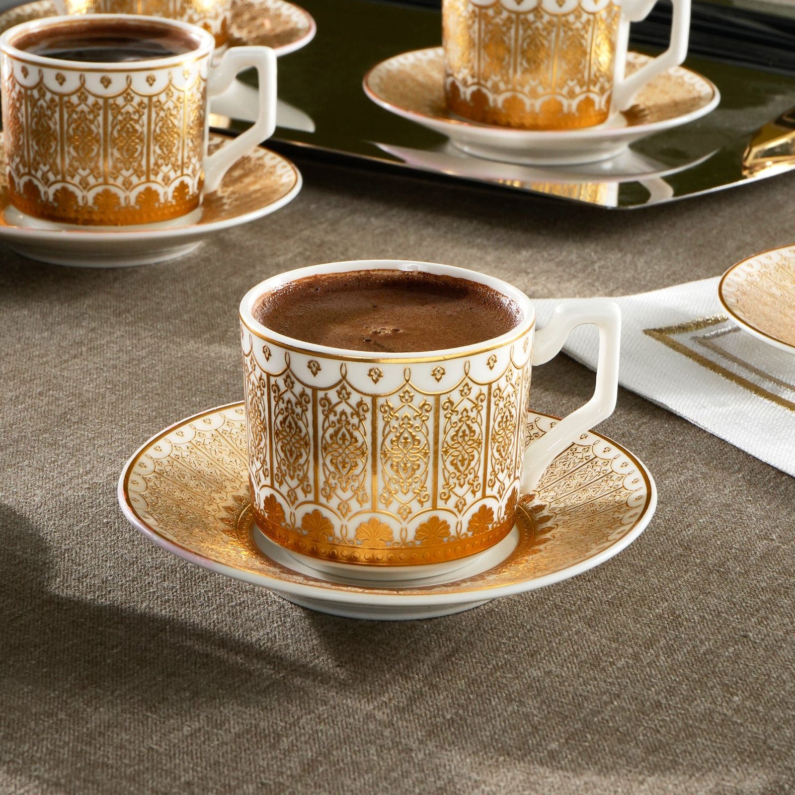 Karaca Coffee-to-go-Becher Karaca Aslı 6-Personen Kaffeetassen-Set, BONE PORCELAIN – Bild 3 von 5