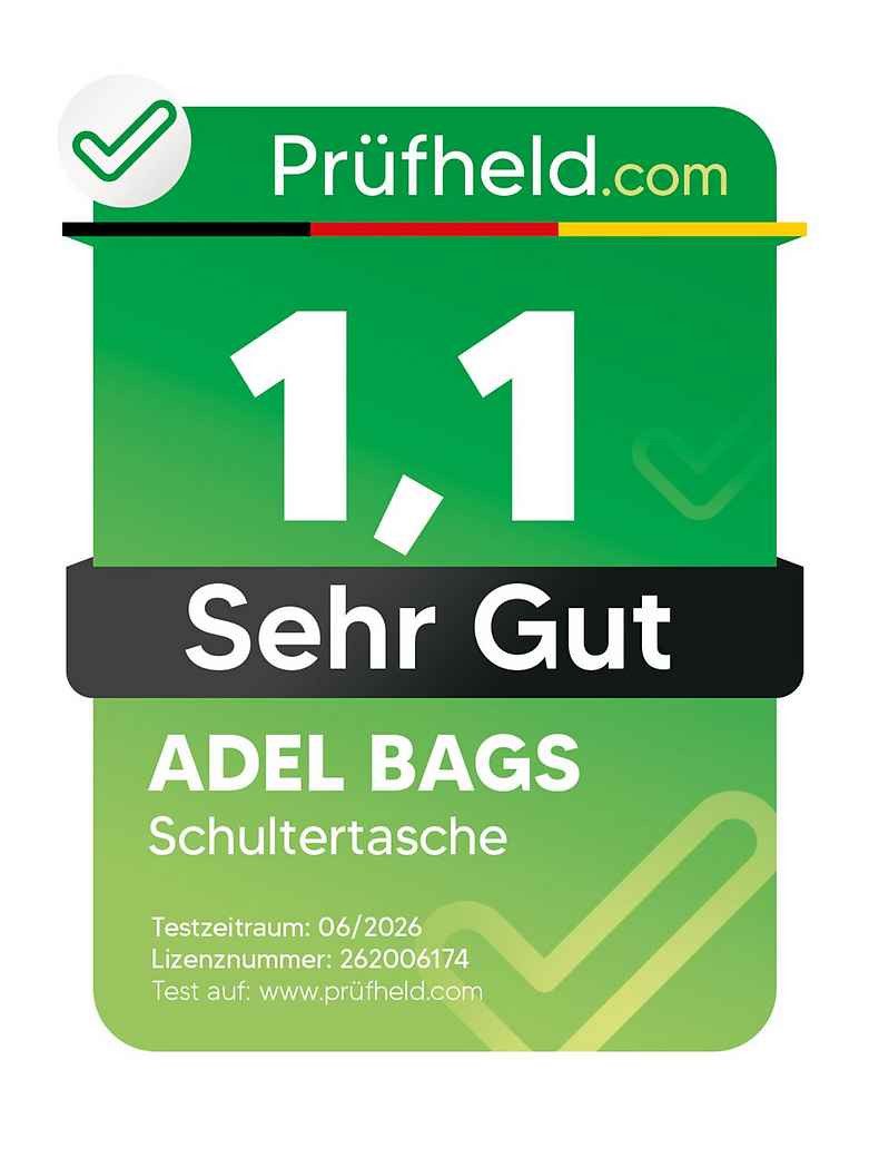 Adel Bags Schultertasche SARA Umhängetasche Damen Pink aus Echtleder Crossbody (Test SEHR GUT, Note 1.1), 20 Farboptionen, Hergestellt in Italien, mit 2 Riemen