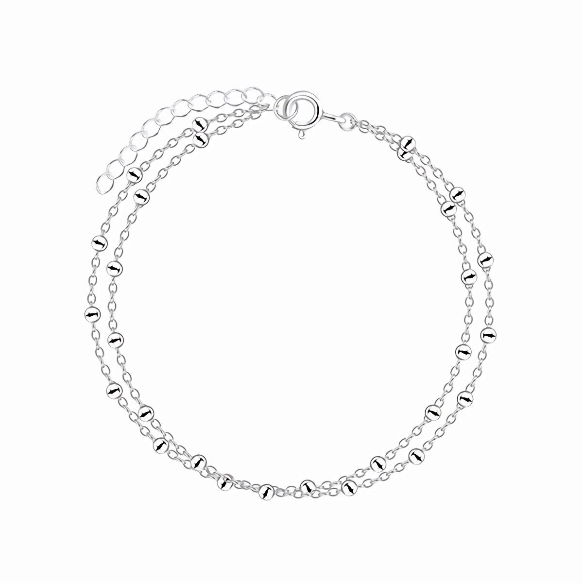 Order & Smile Schmuck Silberarmband Doppel Armband Silber 925: Damen Armkette zweireihig
