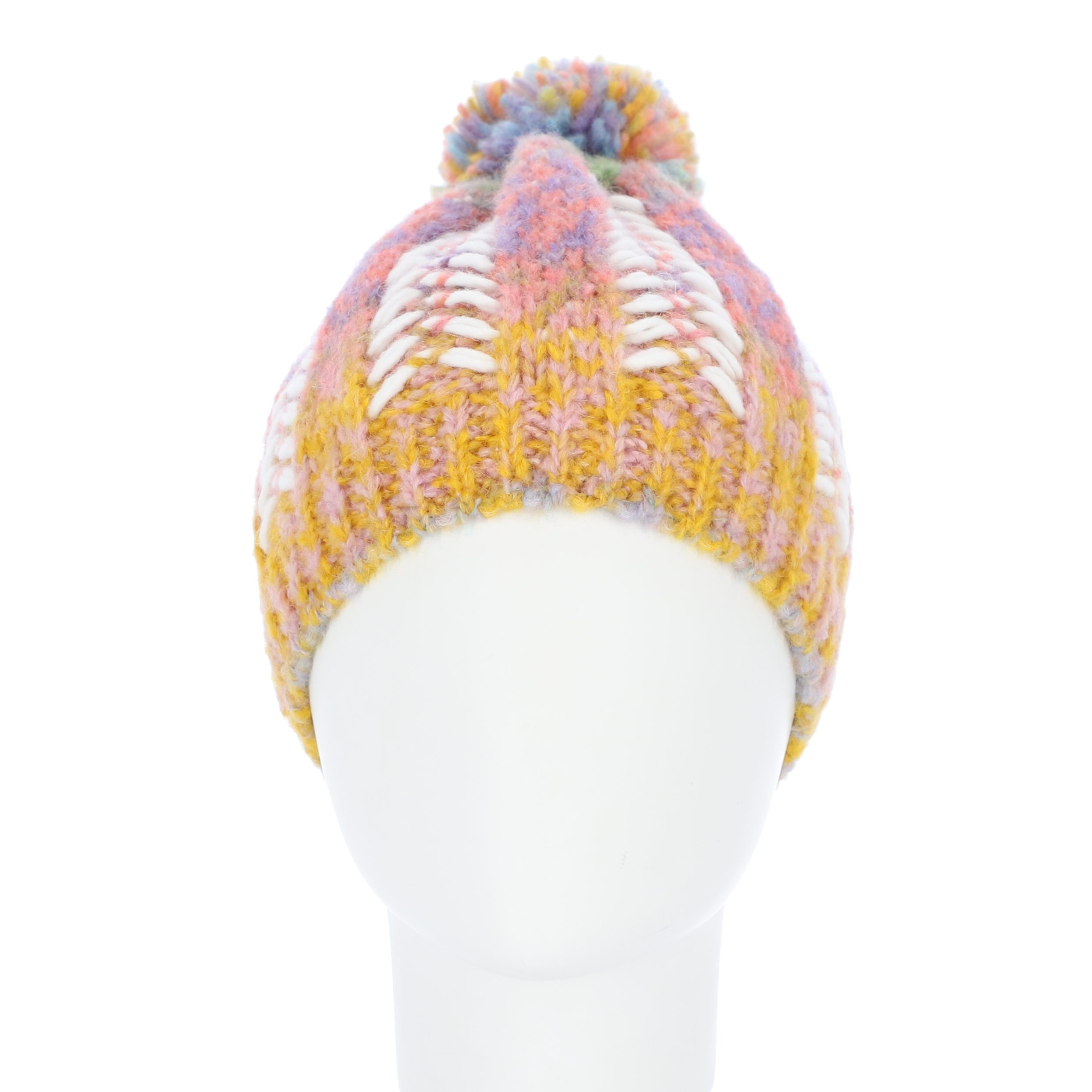 halsüberkopf Accessoires Strickmütze Pudelmütze multicolor mit Innenfleece