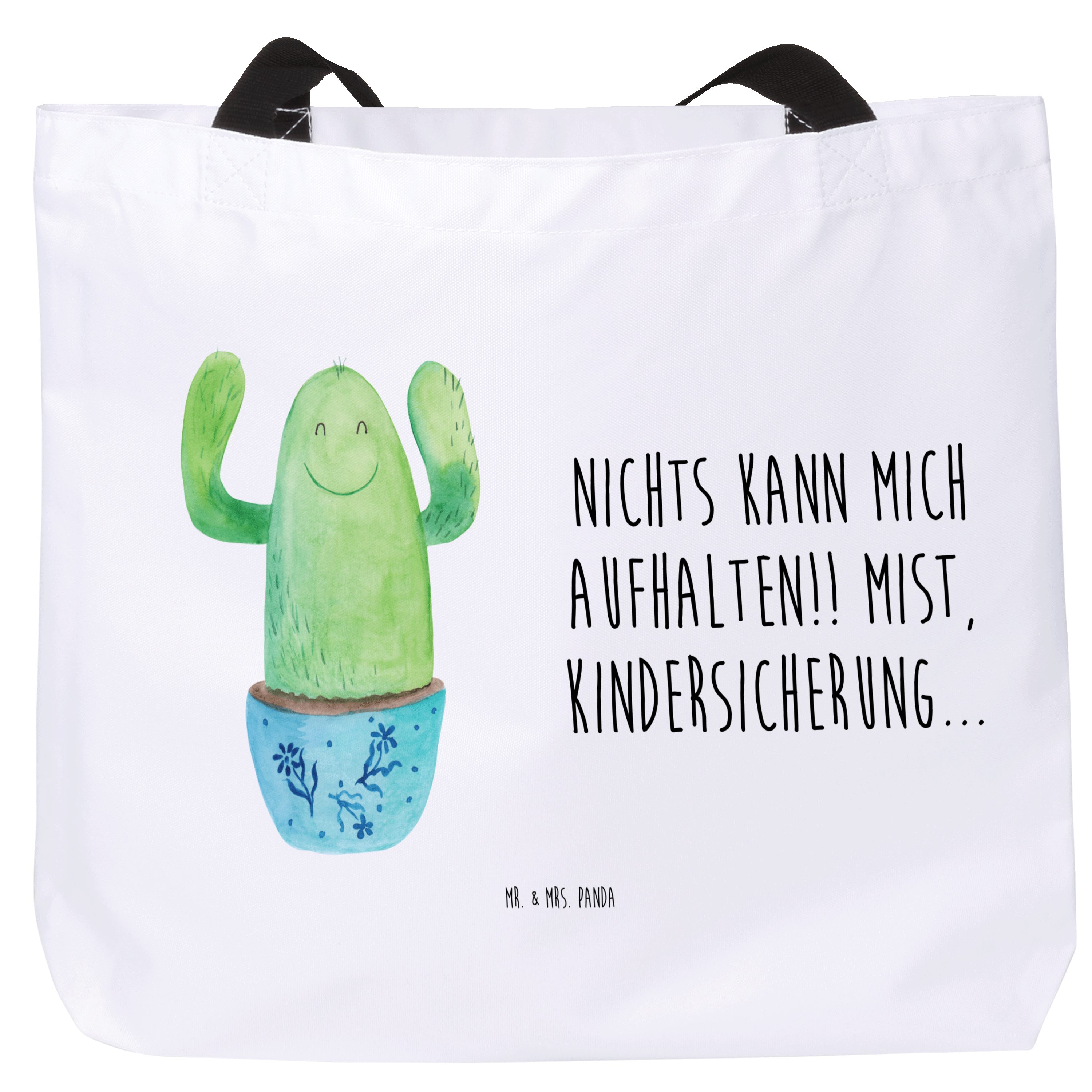 Shopper Kaktus Happy, Tote Bag, Weiß, Reisetasche, Tragetasche, Beutel, Kakte