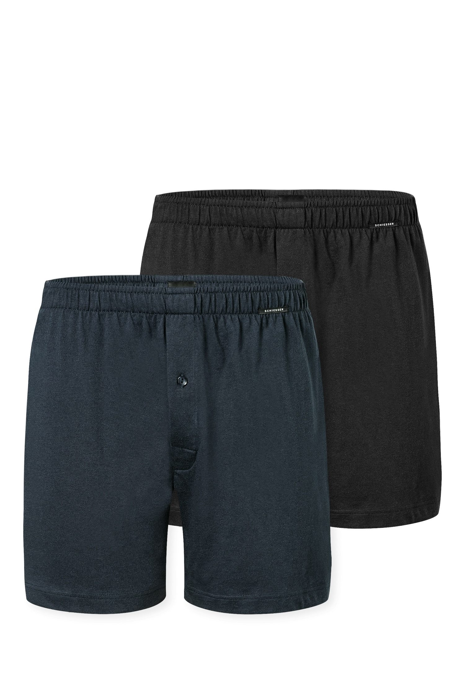 Schiesser Boxershorts Boxershorts Multipacks (2er Pack) lockere Passform, mit Eingriff, Gummizug