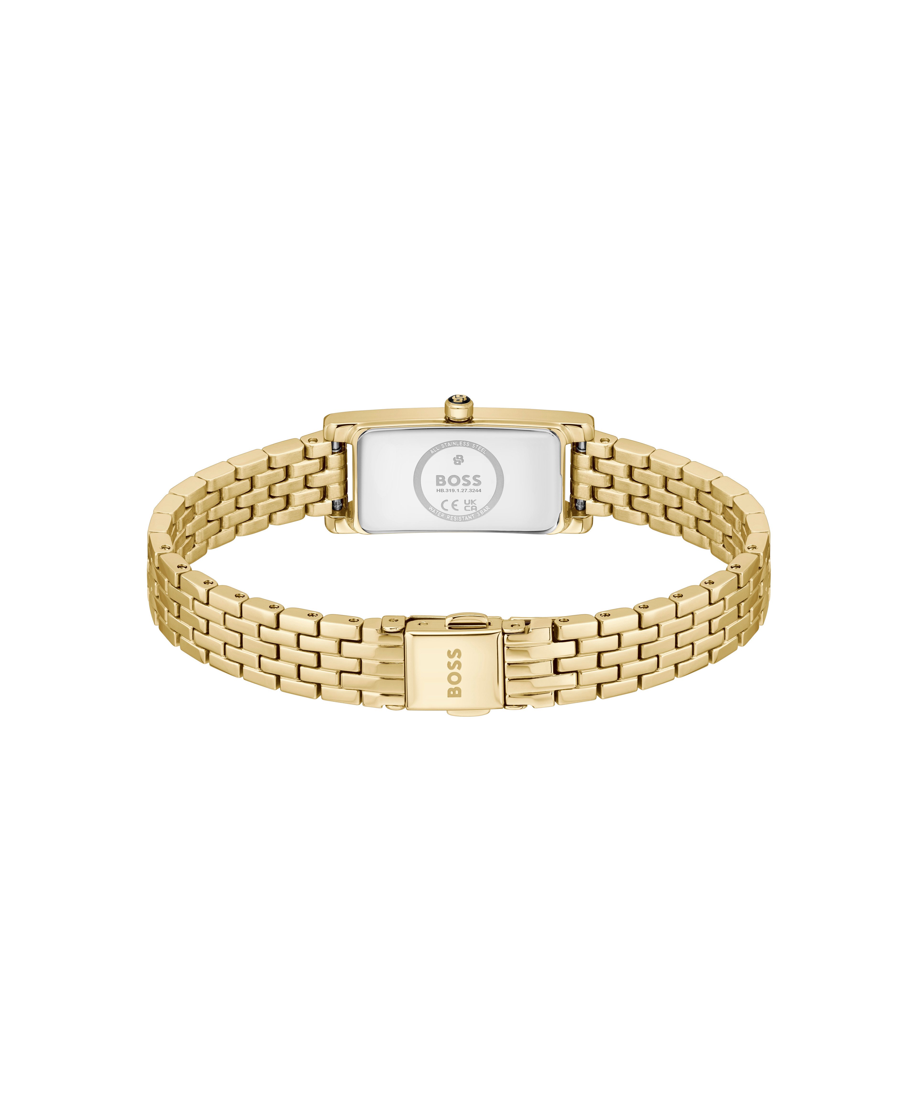 BOSS Quarzuhr LUCY 1502859, Armbanduhr, Damenuhr, Edelstahlarmband, analog