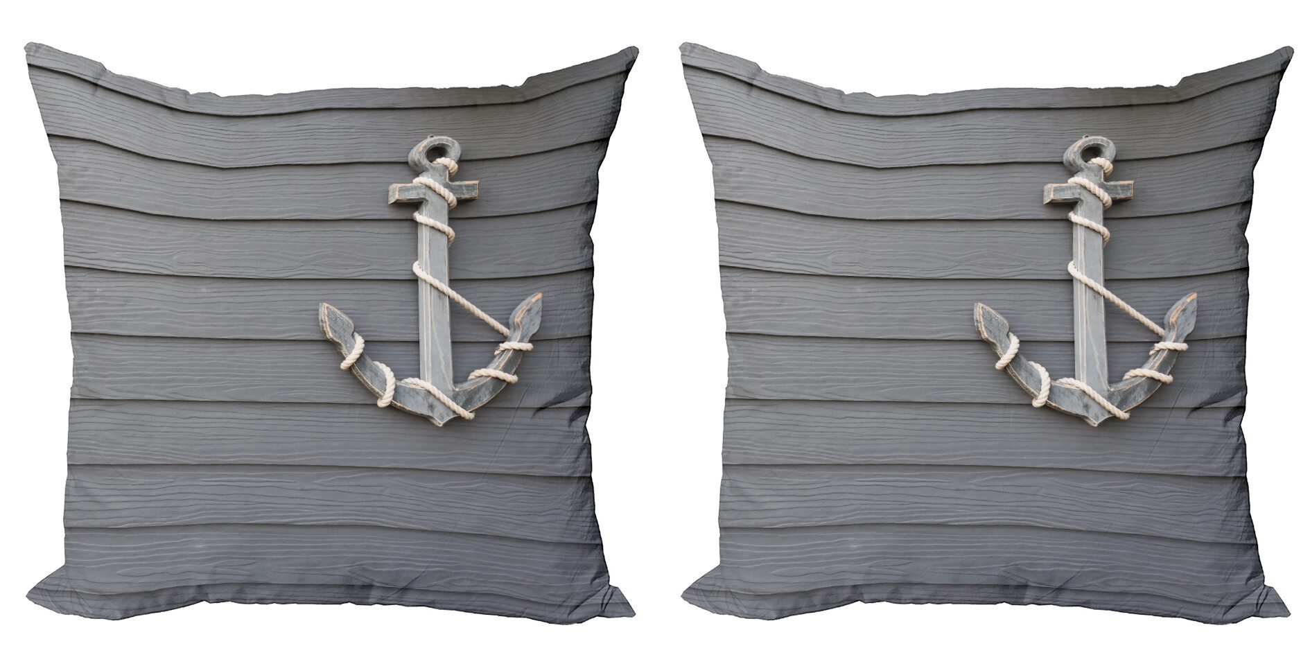 Abakuhaus Kissenbezüge Modern Accent Doppelseitiger Digitaldruck, (2 Stück), Anker Antike Wand Navy Natur