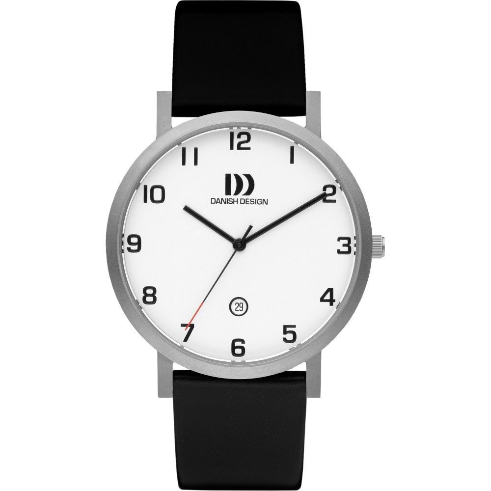 Danish Design Titanuhr DANISH DESIGN Herren Armbanduhr RHÖNE IQ12Q1107 weiß D. 40mm Lederband